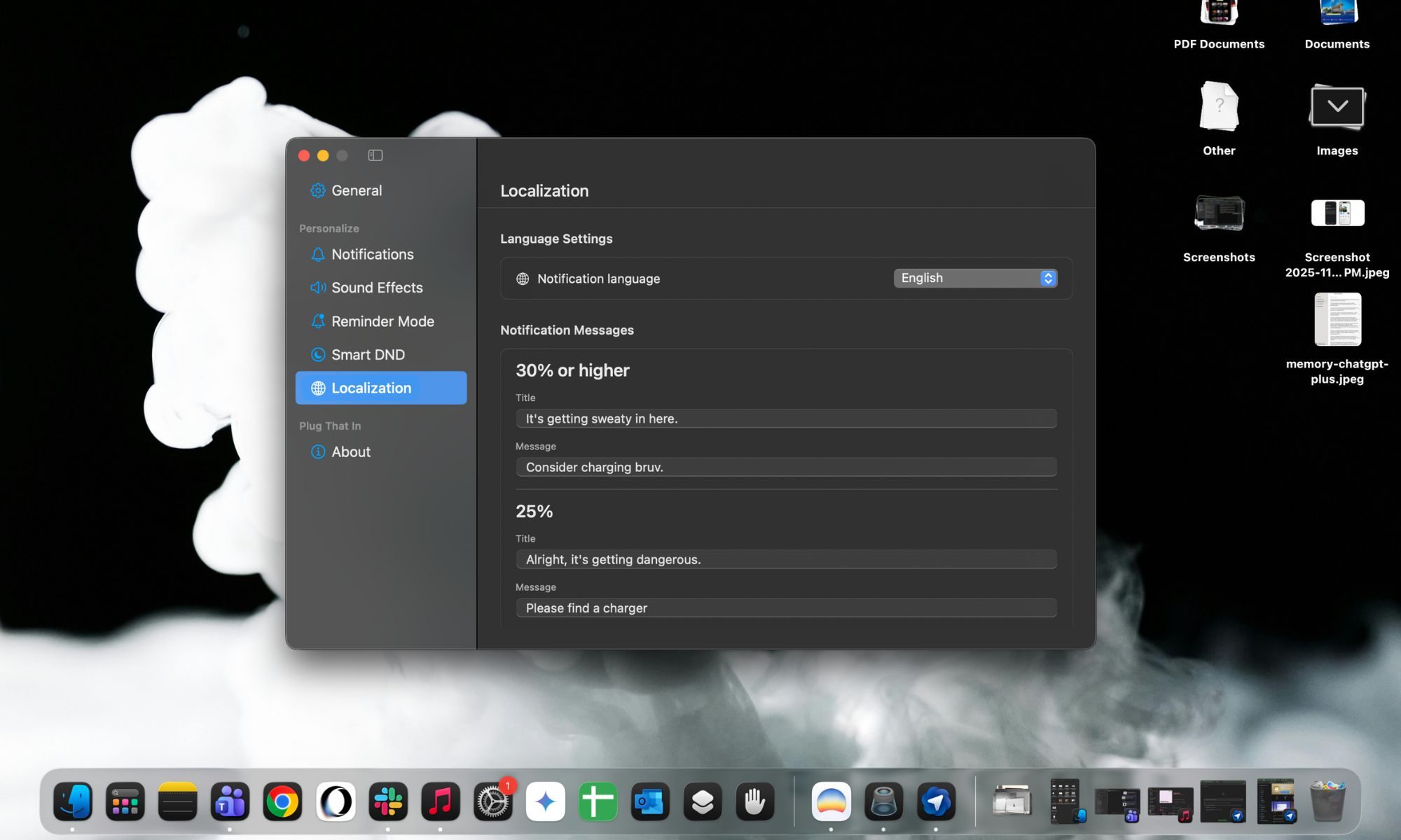 Application PlugThatIn Mac pour les alertes de batterie