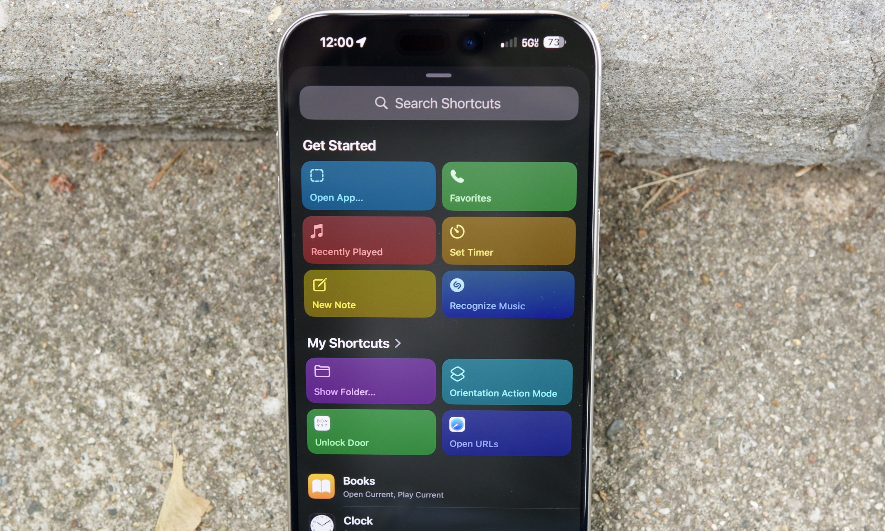 Liste de raccourcis sur un iPhone