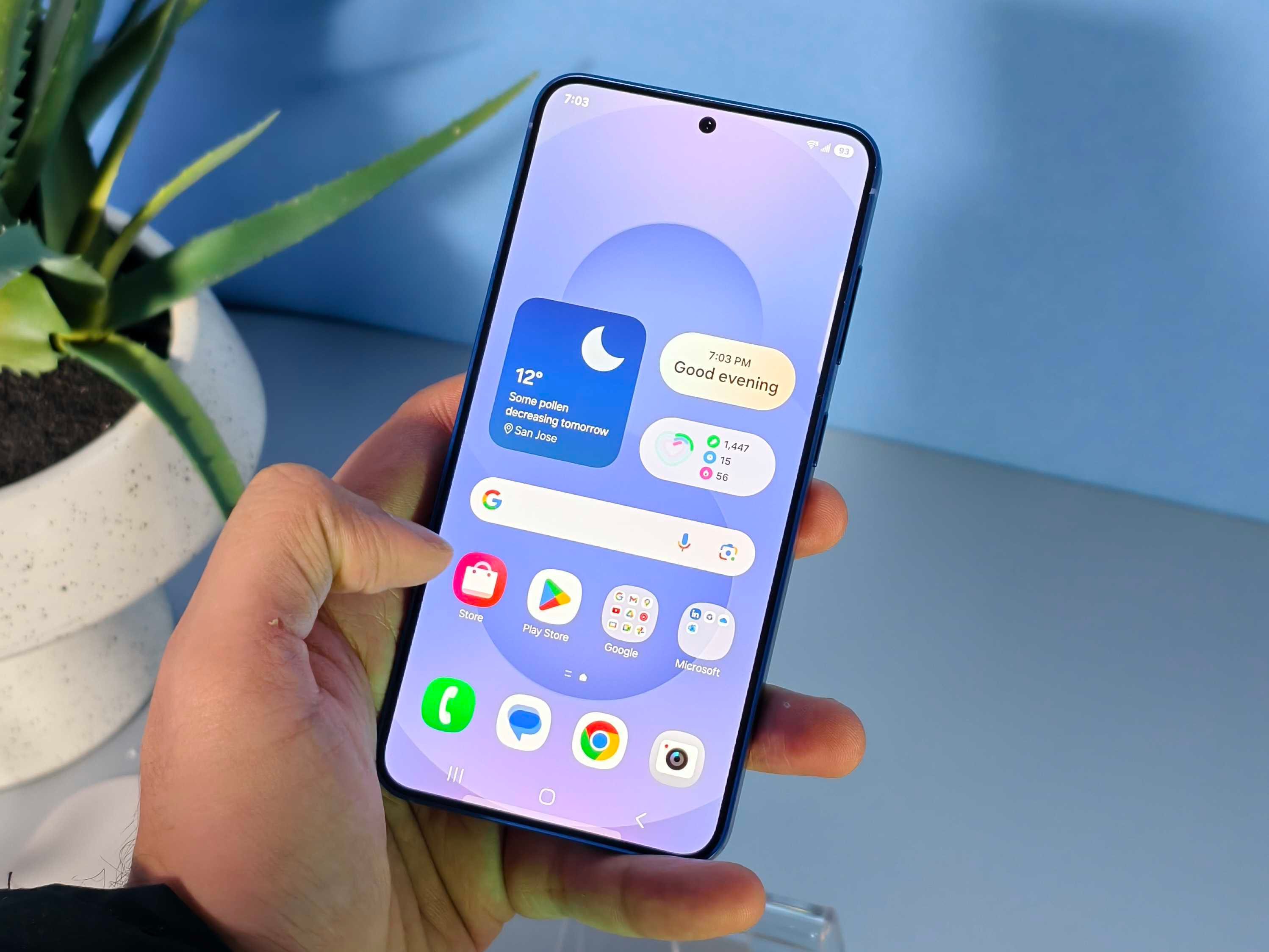 La face avant du Samsung Galaxy S25.