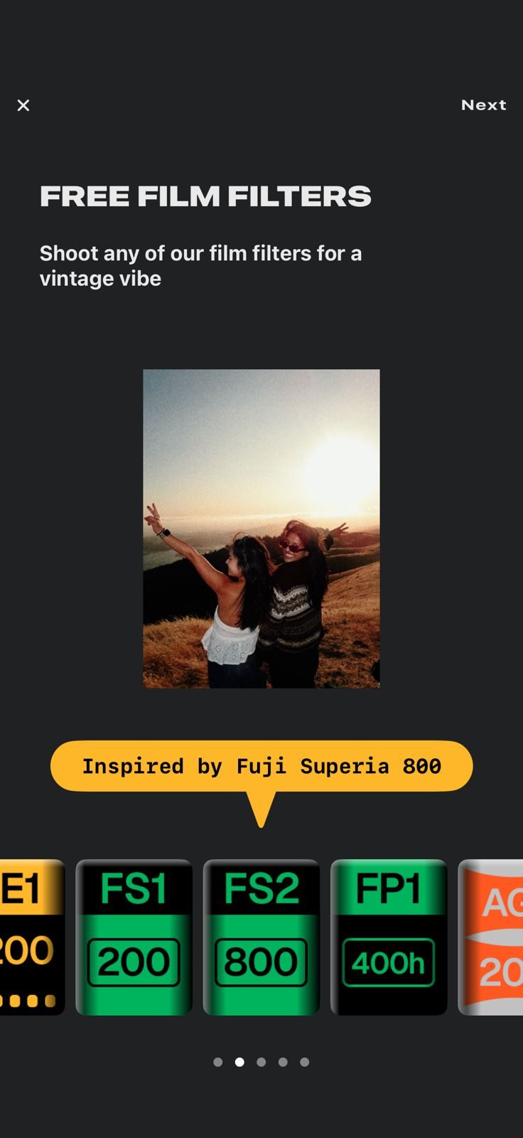 Capture d'écran iOS de la caméra Snapseed.