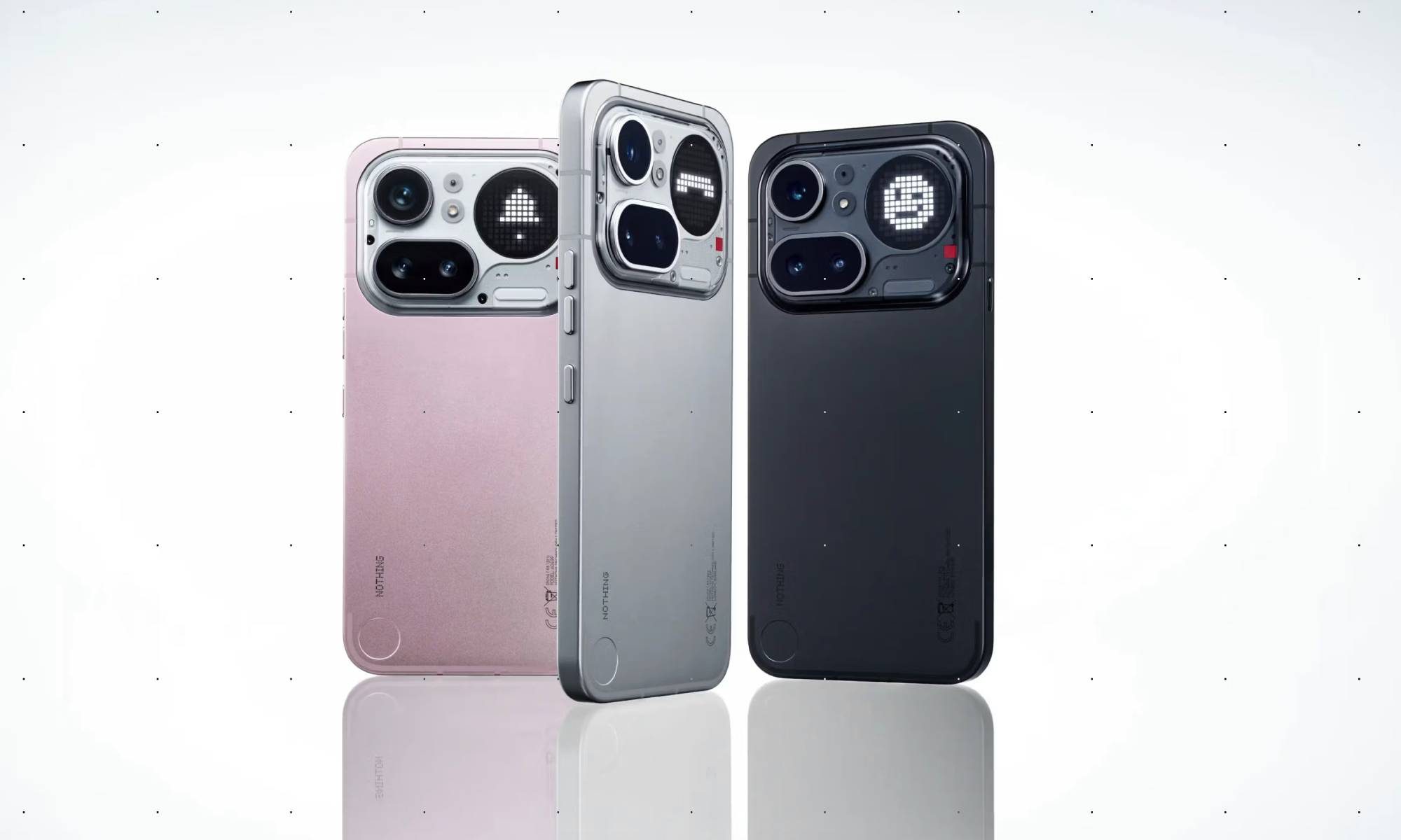 Nothing Phone 4a Pro dans toutes les couleurs.