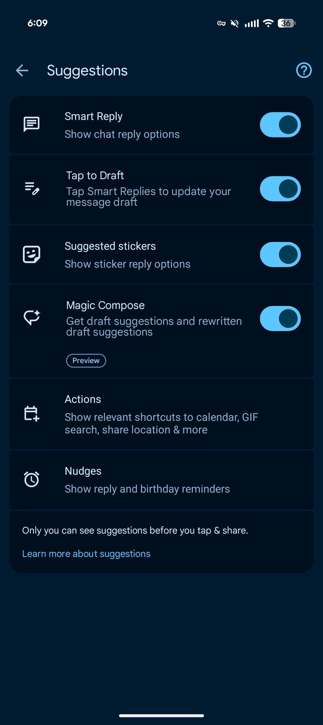 Google Messages Appuyez pour basculer sur Brouillon.