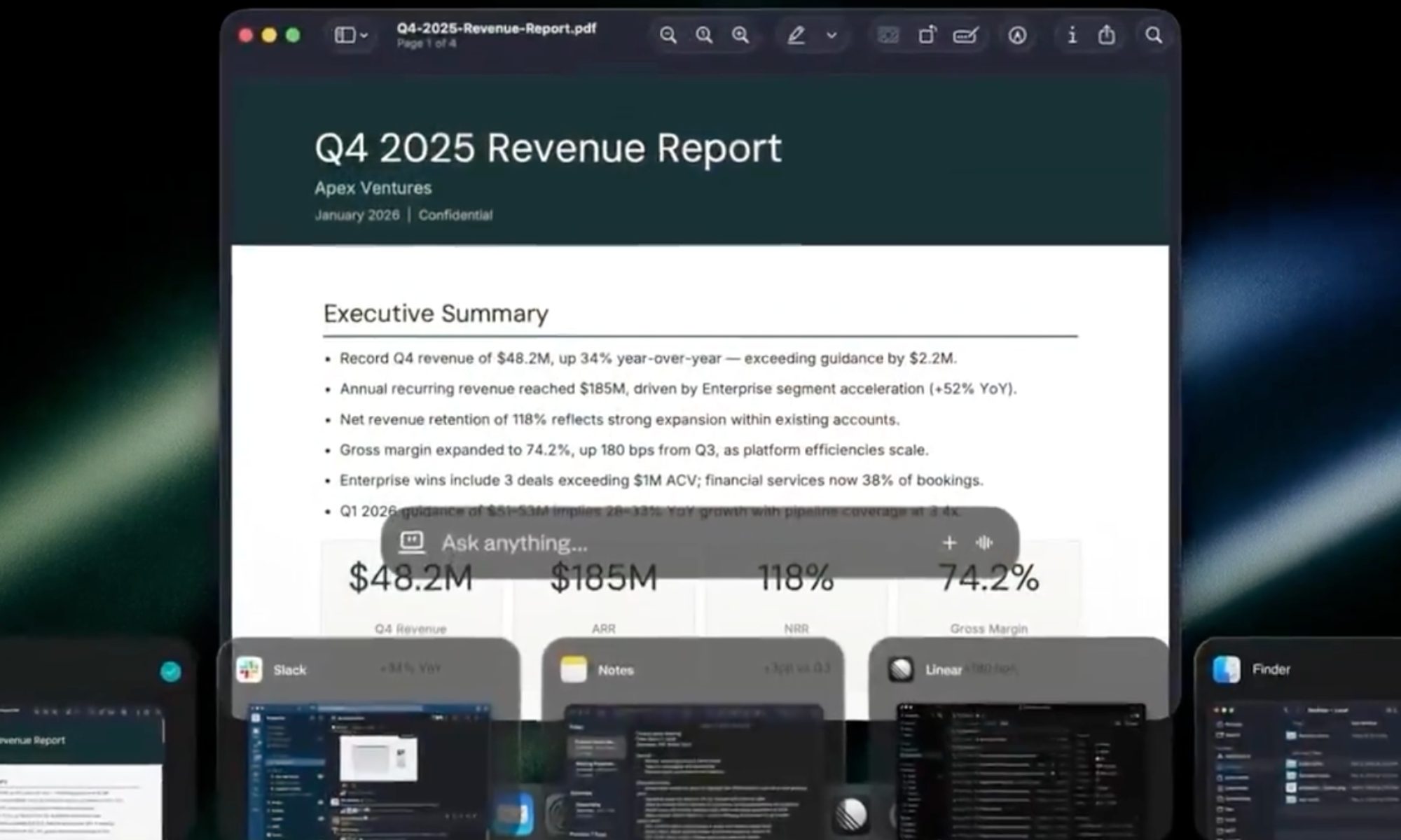 Capture d'écran de l'ordinateur personnel Perplexity.