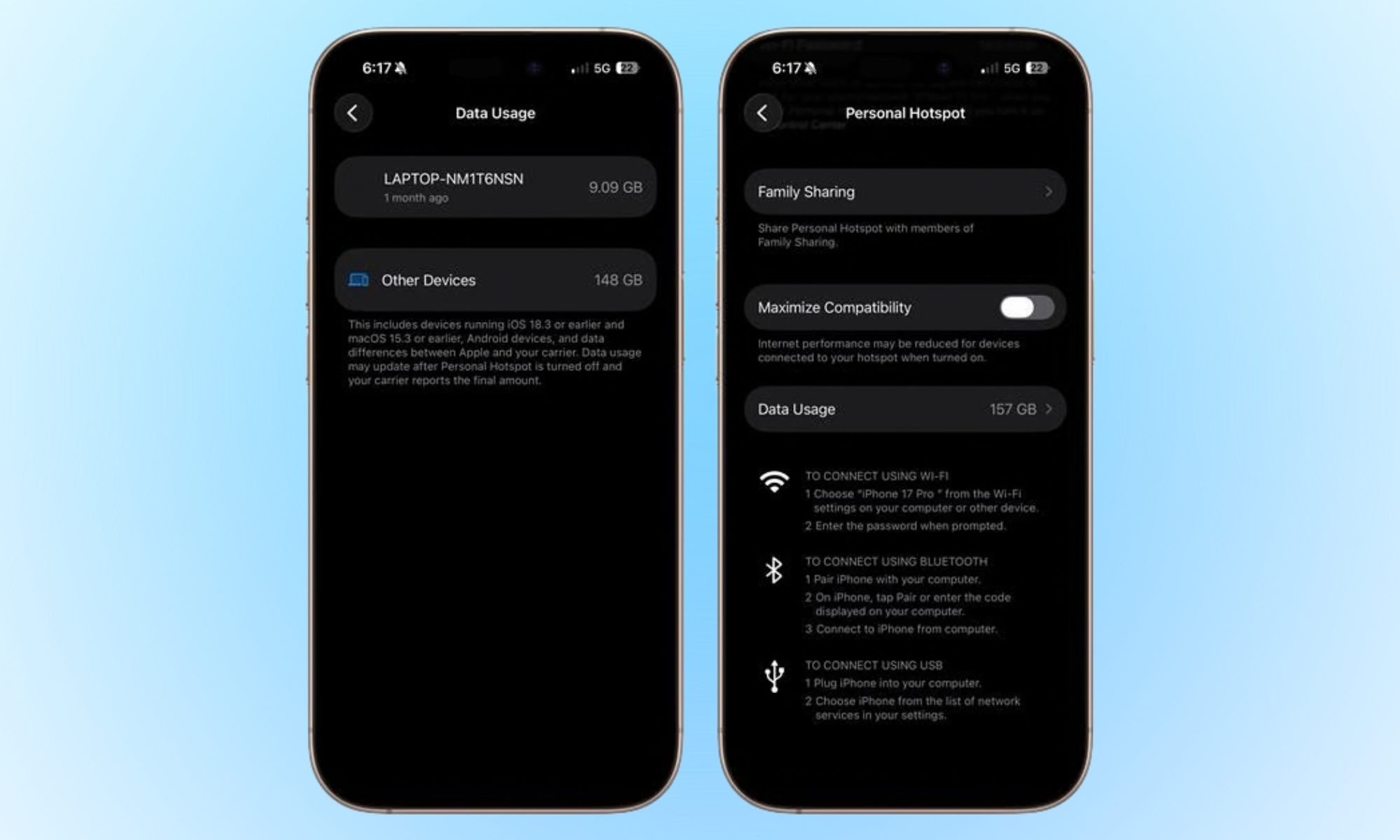 Nouvelle position de point d'accès personnel dans iOS 26.4.