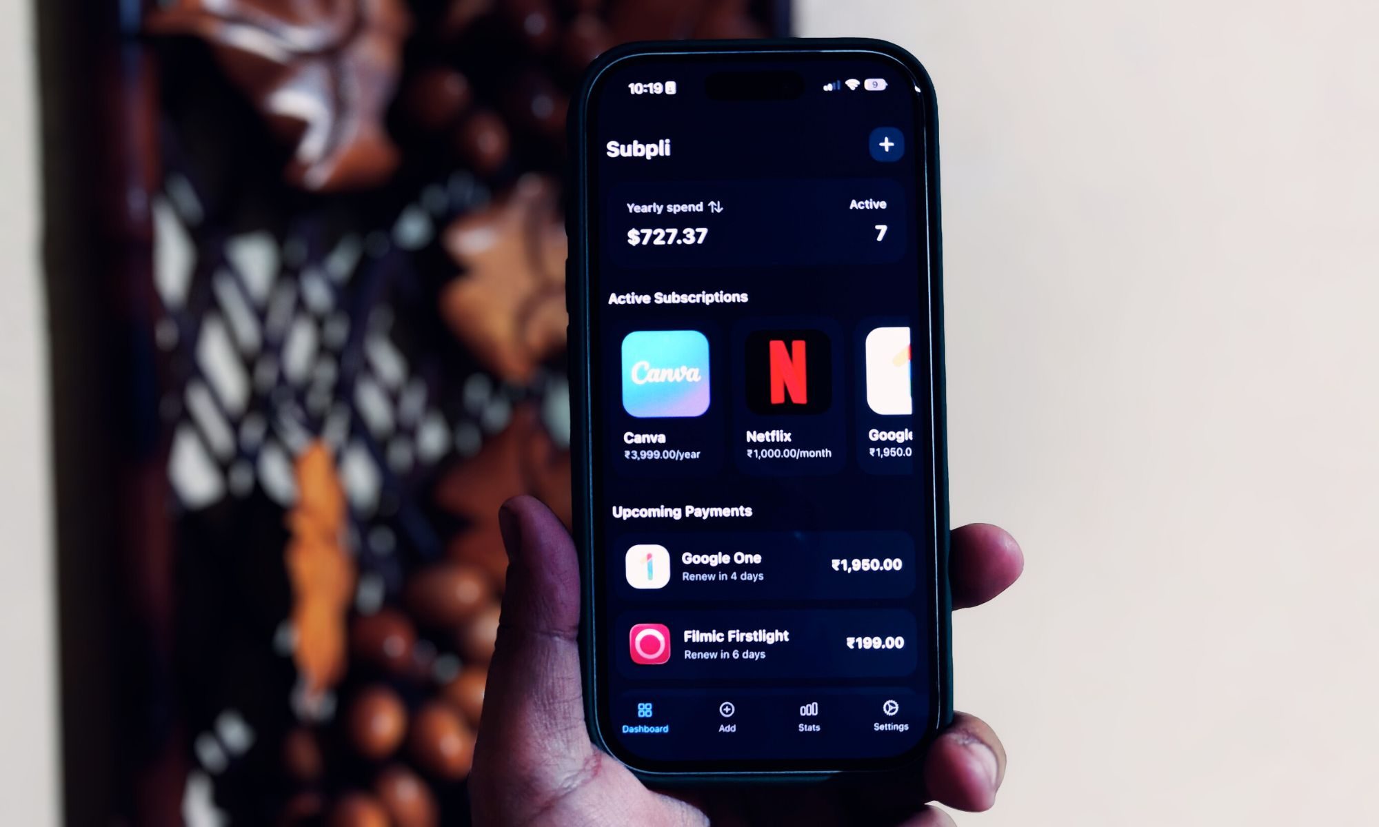 Application Subpli fonctionnant sur un iPhone.