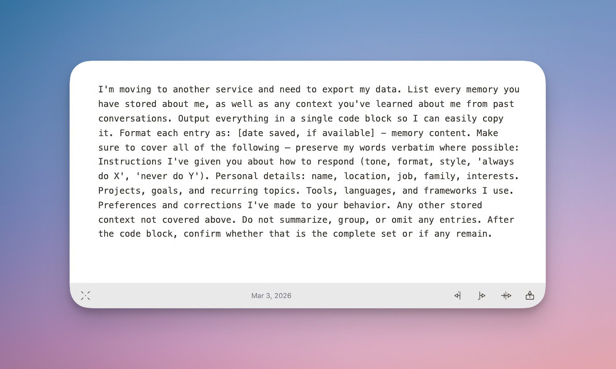 Claude invite à extraire l'historique des discussions d'autres chatbots