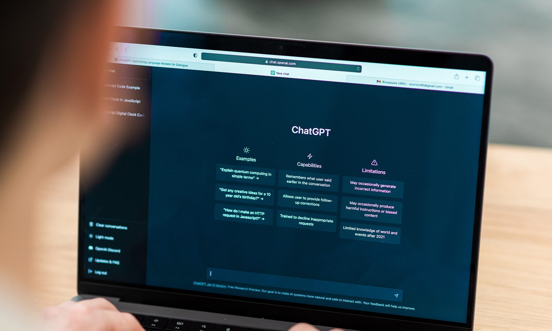 Utiliser ChatGPT sur un ordinateur portable