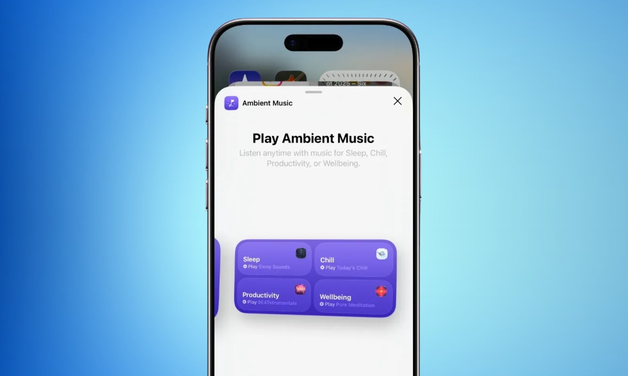 Widgets Apple Ambient Music.