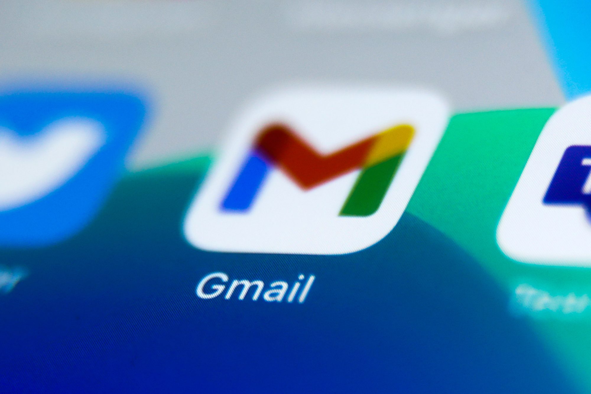 Icône Gmail sur un écran.