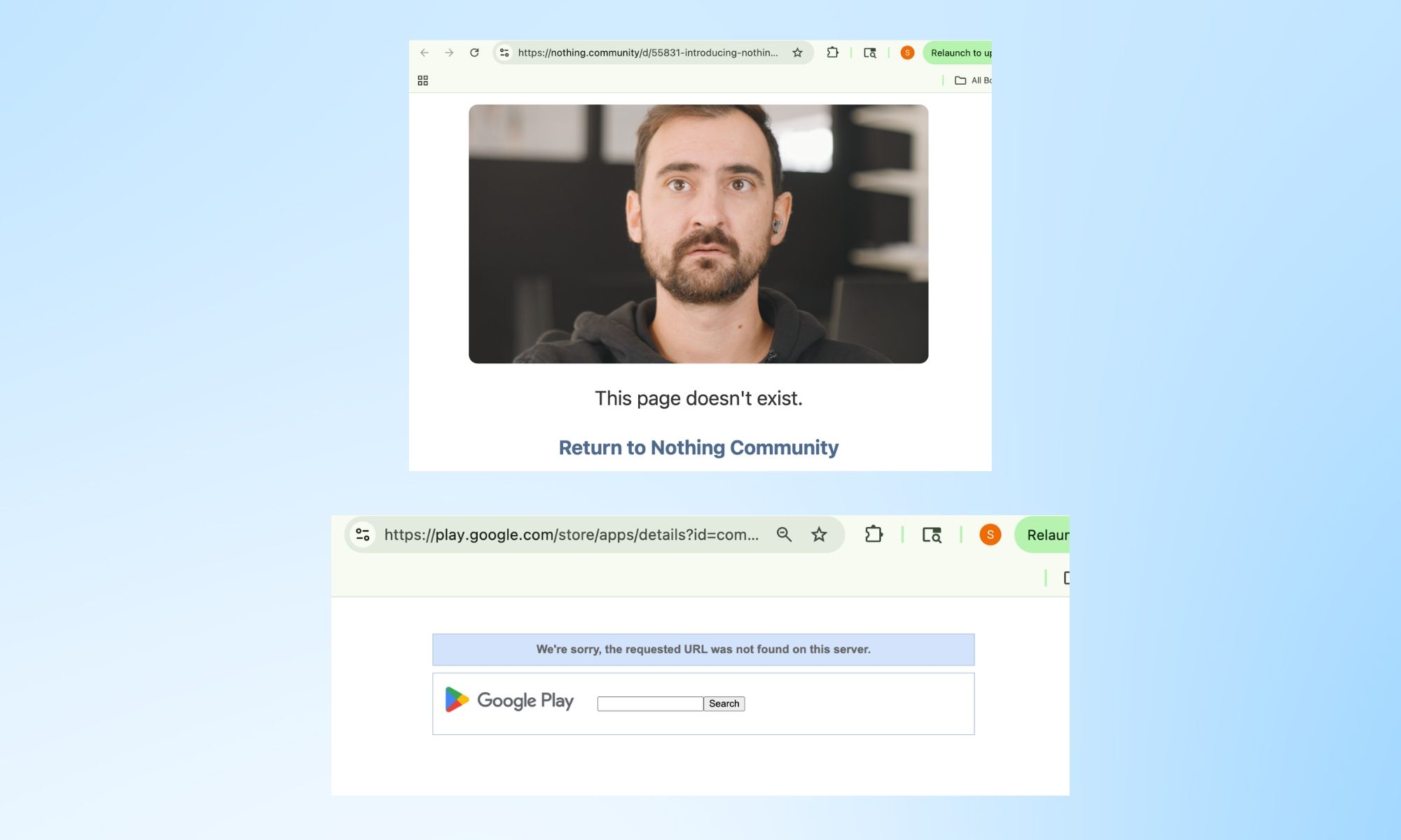Nothing Warp n'est pas disponible sur la publication de la communauté et sur Google Play Store.