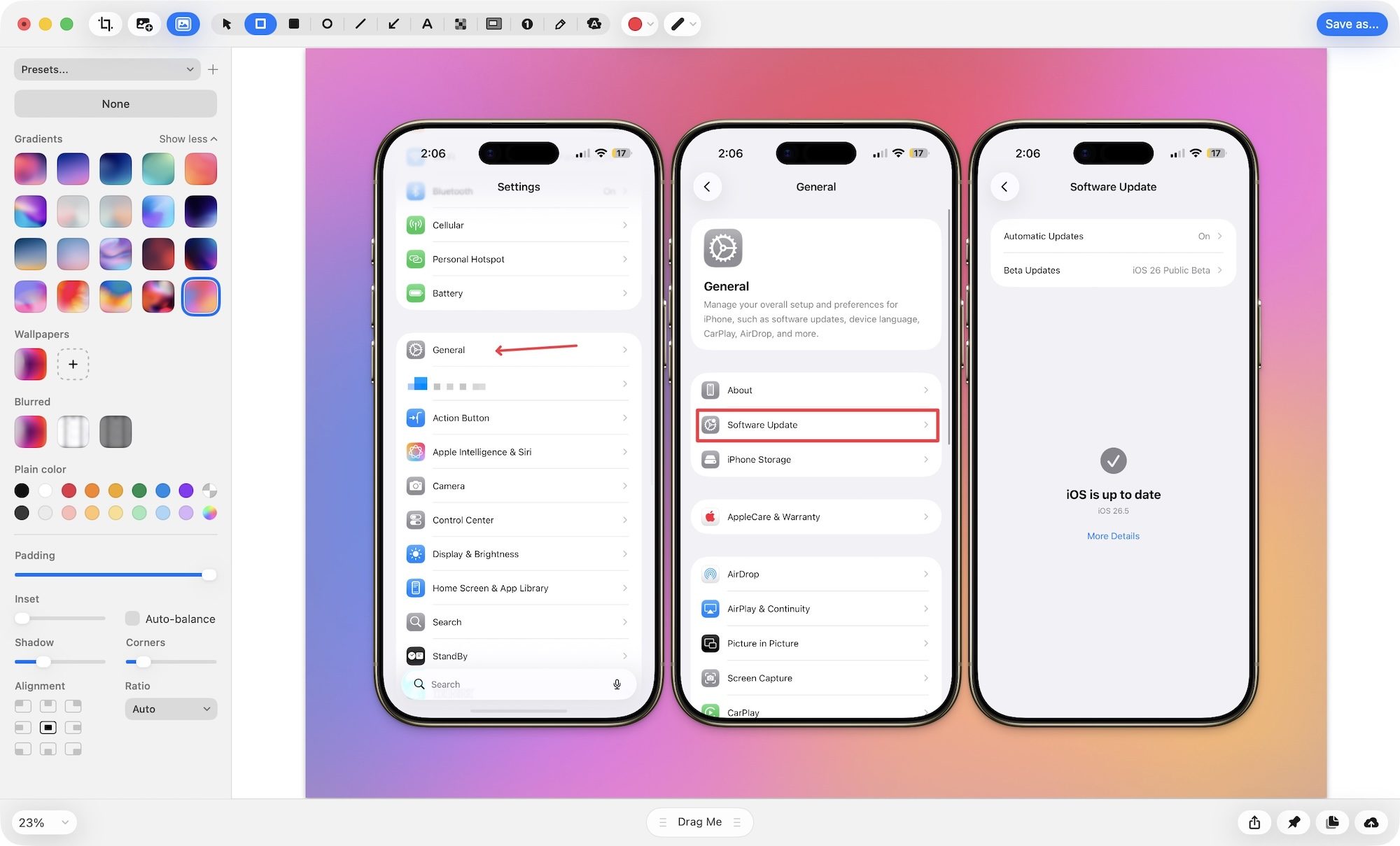 Outils d'annotation CleanShot X
