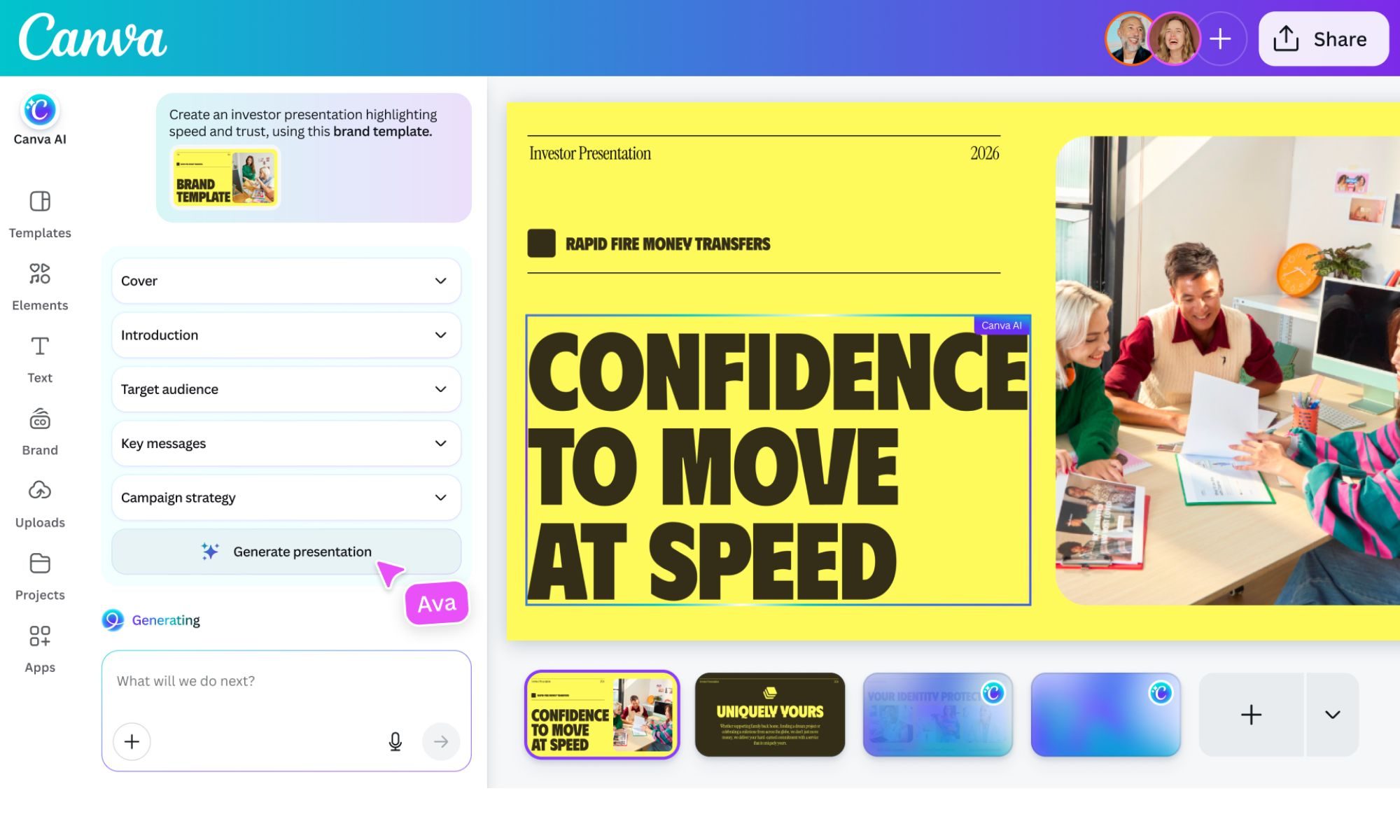 Intelligence de marque Canva AI 2.0