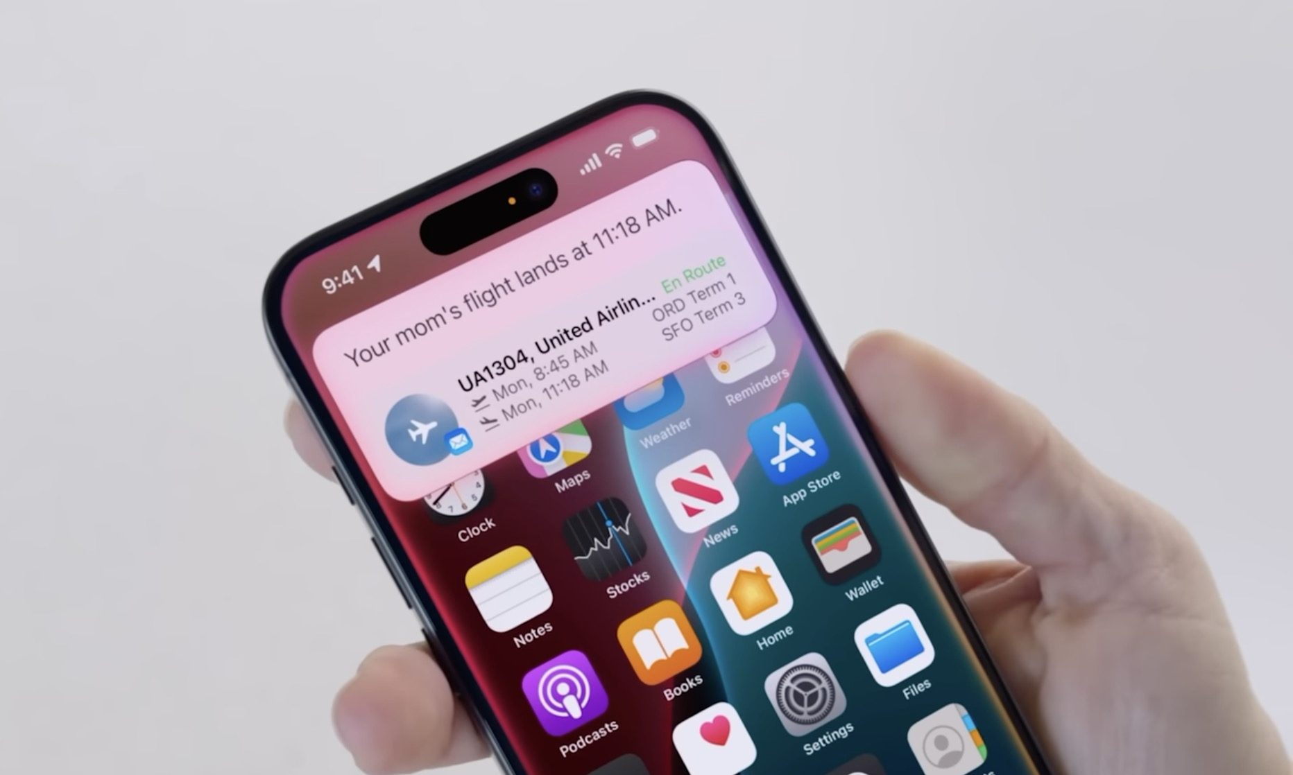 Siri trouve les détails de son vol à partir de l'application de messagerie