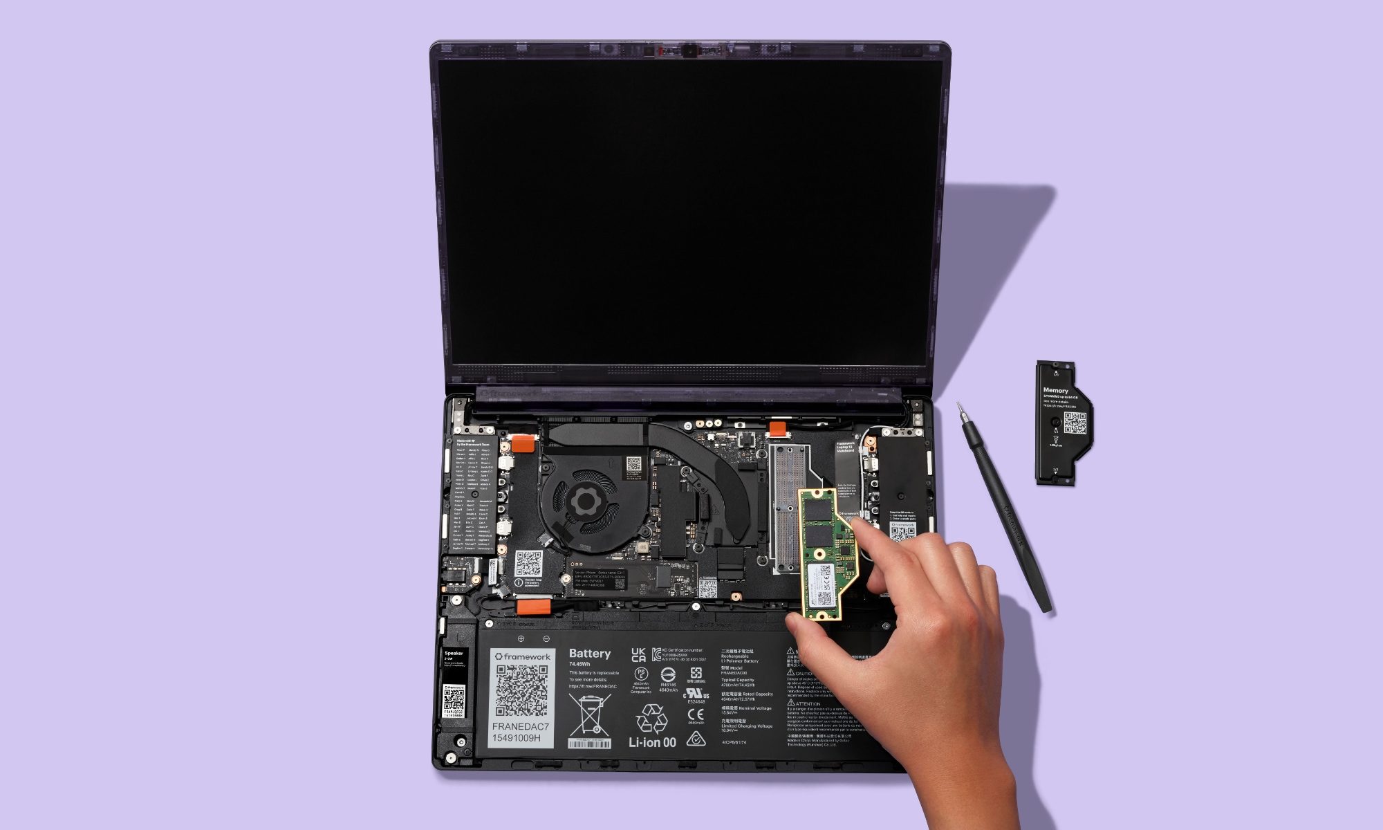 Mise à niveau de la RAM de l'ordinateur portable Framework 13 pro