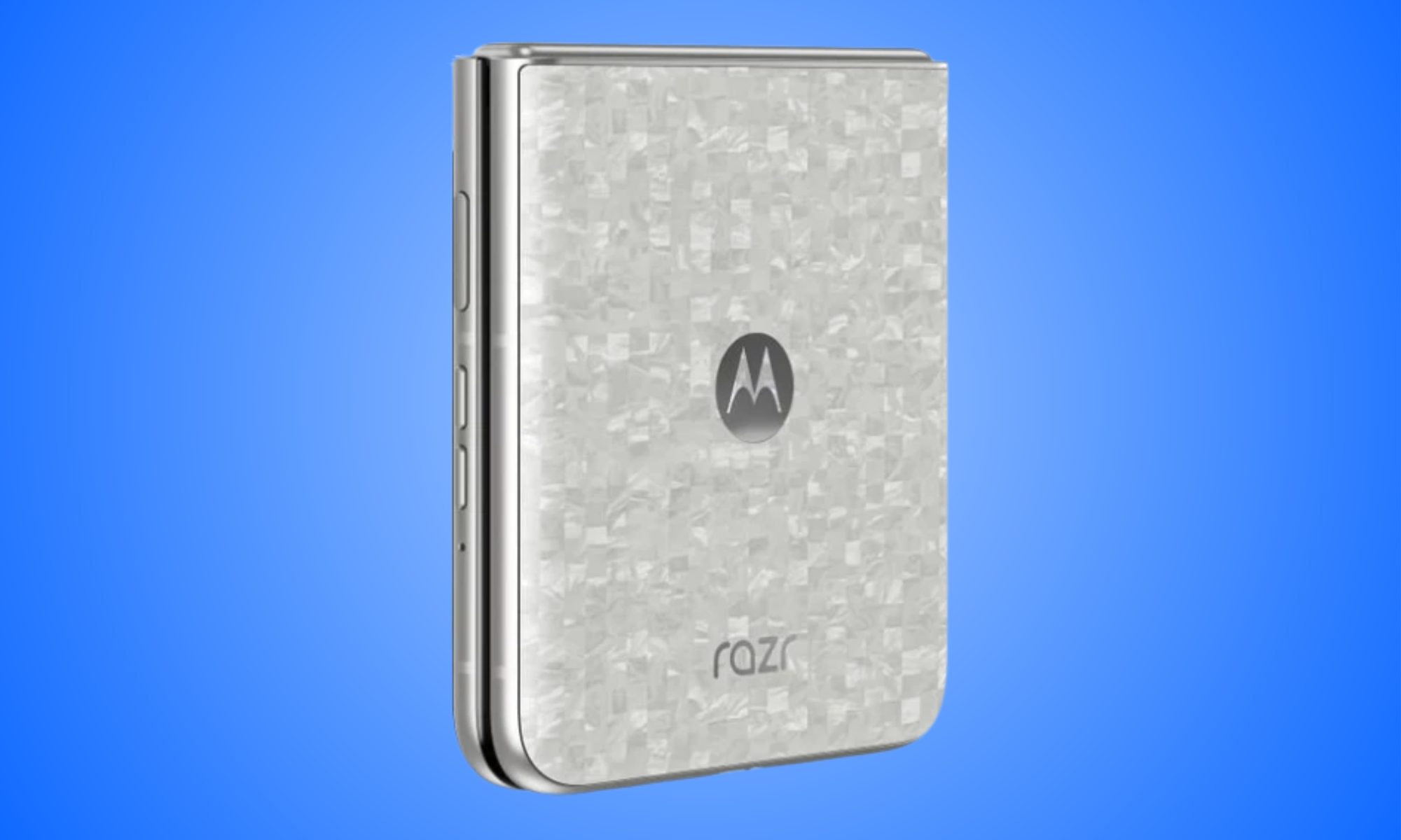 Razr 2026 de couleur marbre blanc.