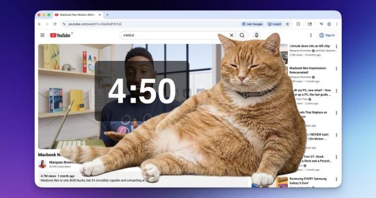 Cet outil Chrome permet à un chat potelé et roux de s'emparer de votre écran jusqu'à ce que vous fassiez une pause