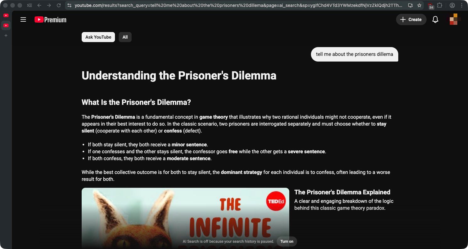 Demandez les résultats de recherche Youtube