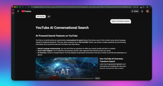 YouTube se transforme en moteur de réponse avec une nouvelle fonctionnalité de recherche conversationnelle