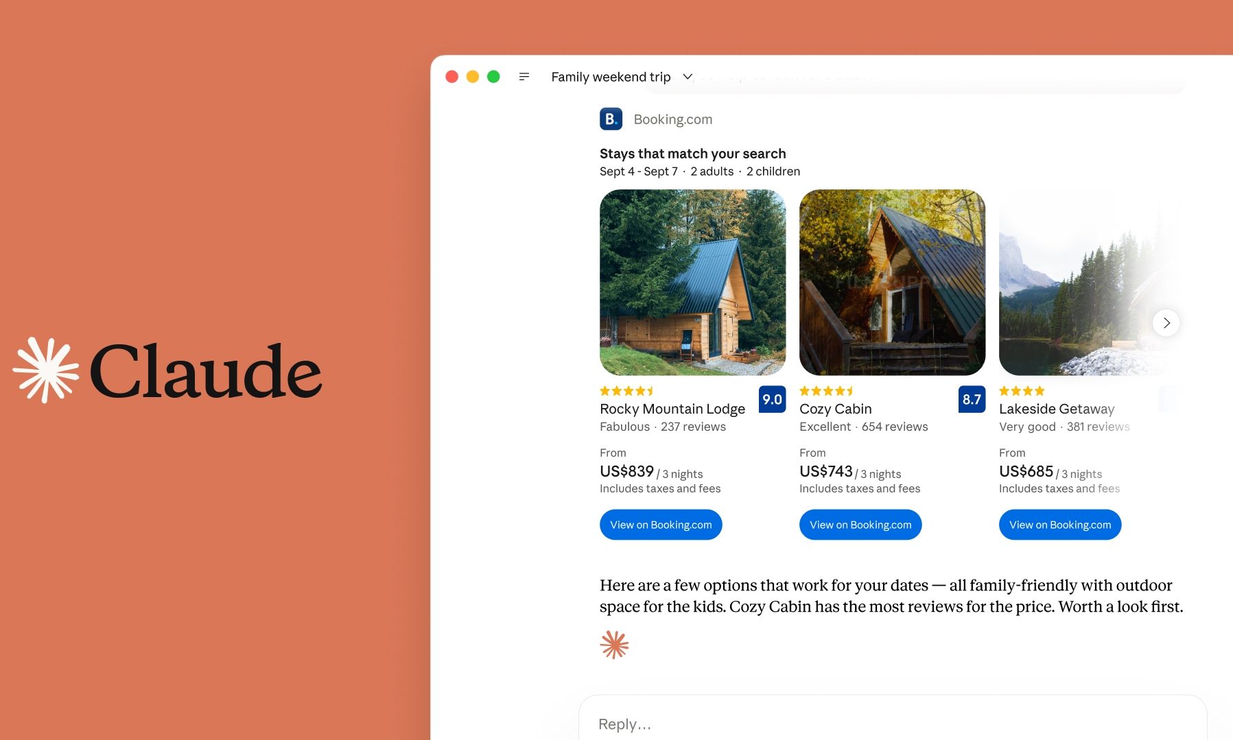 Claude utilise booking com