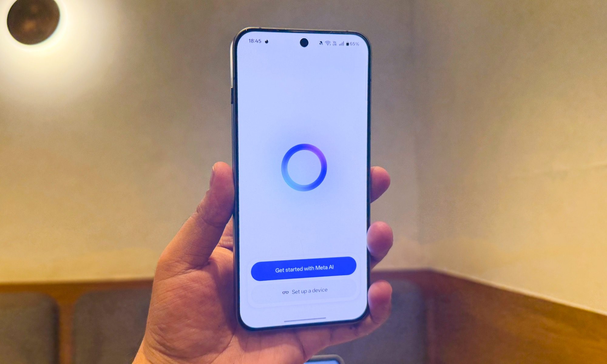 Page d'accueil de l'application Meta AI sur mobile.