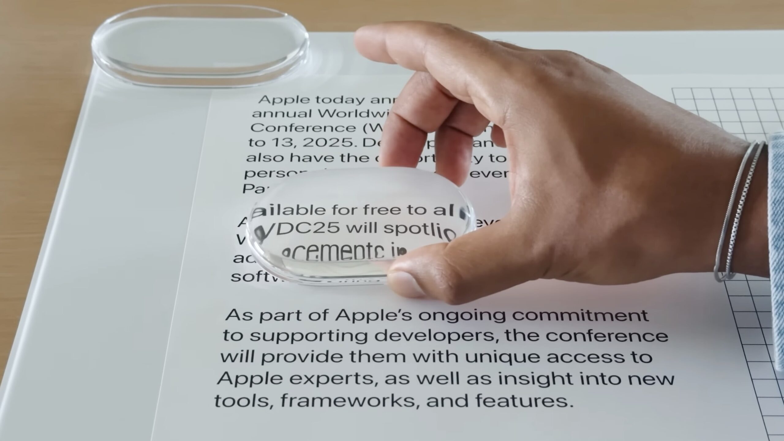 Démonstration de verre liquide Apple