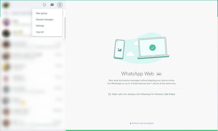 Interface Web WhatsApp.