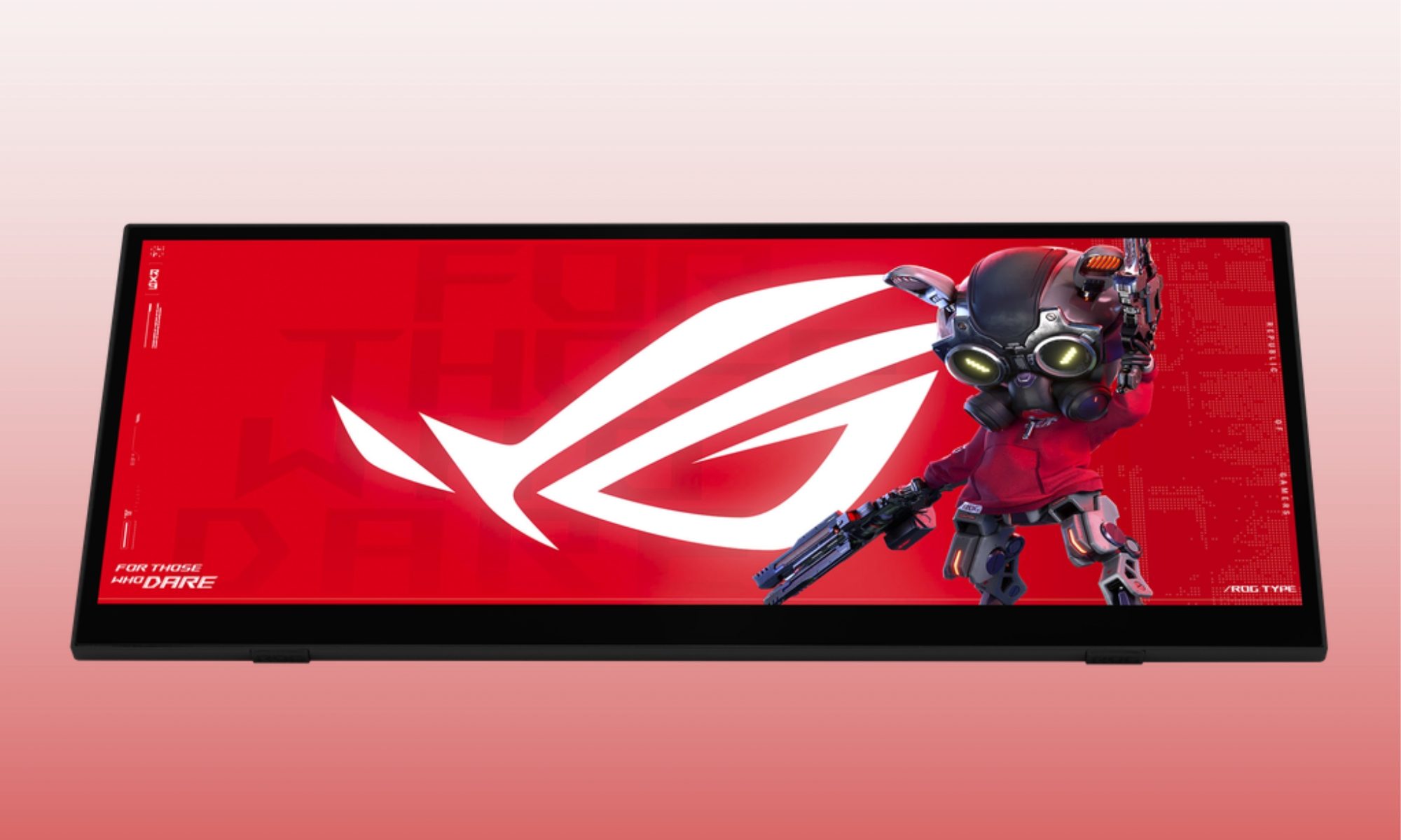 Strix XG129C avec fond rouge.