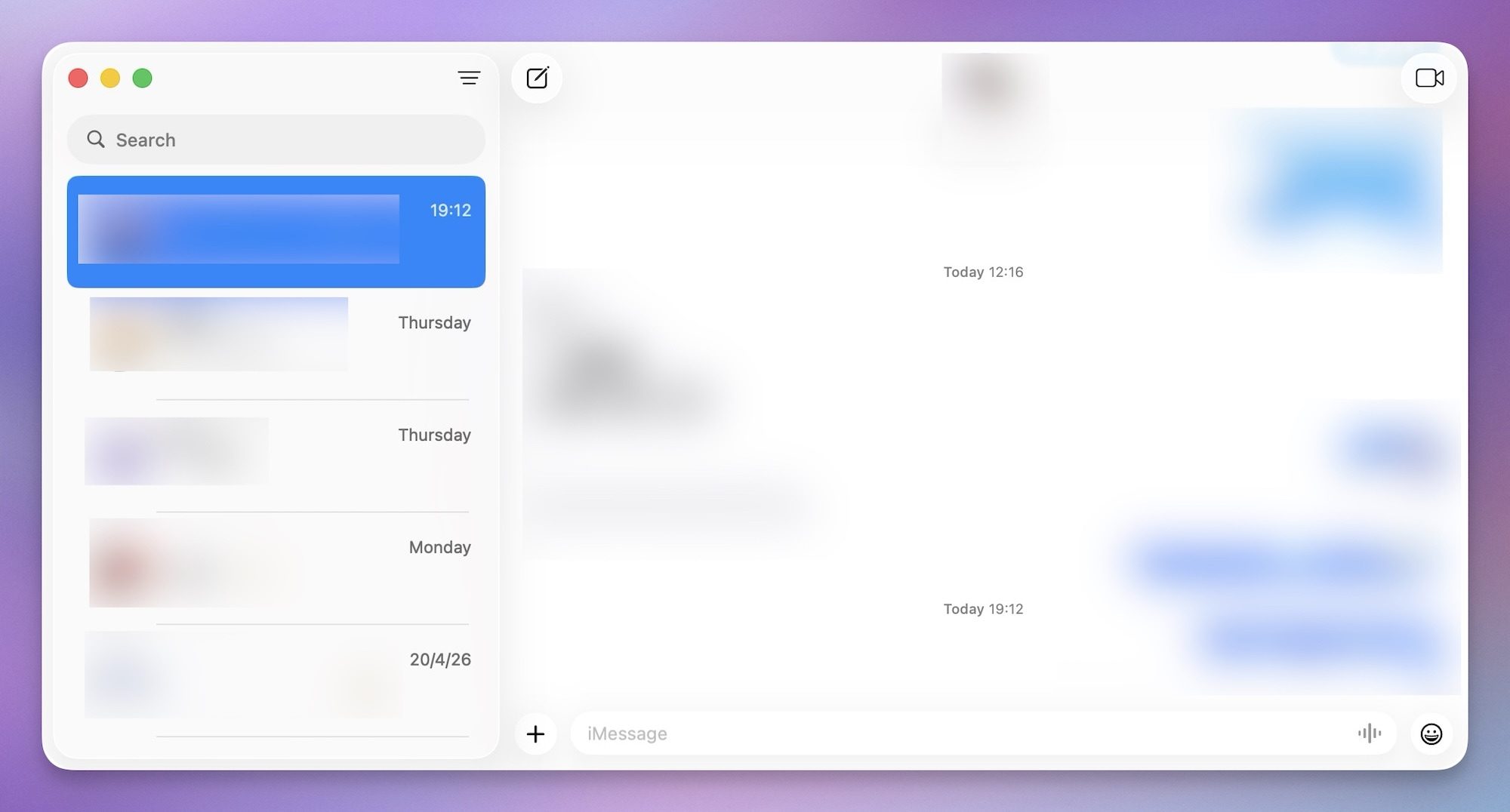 Application Apple Messages sur Mac