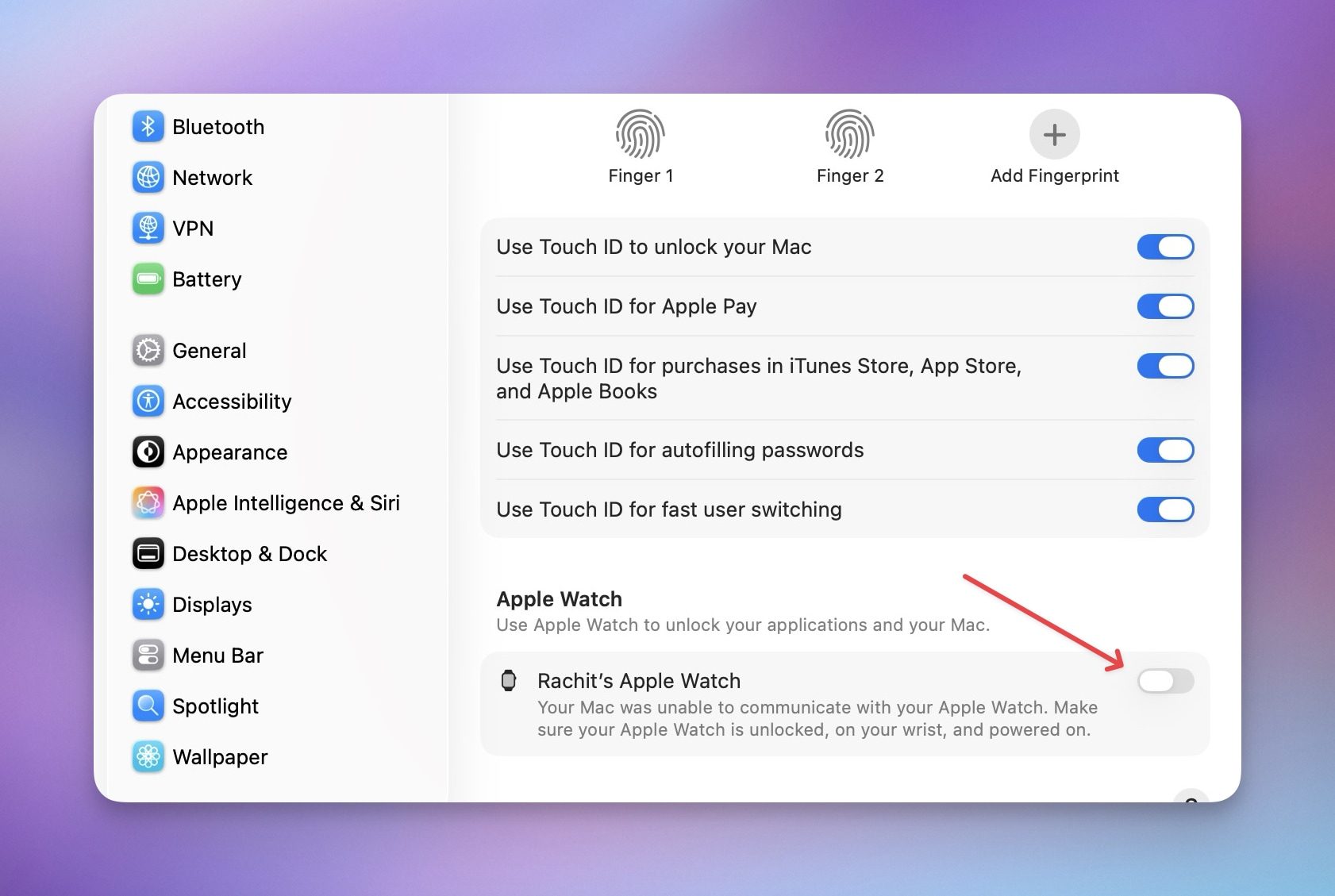 débloquer son Mac avec Apple Watch