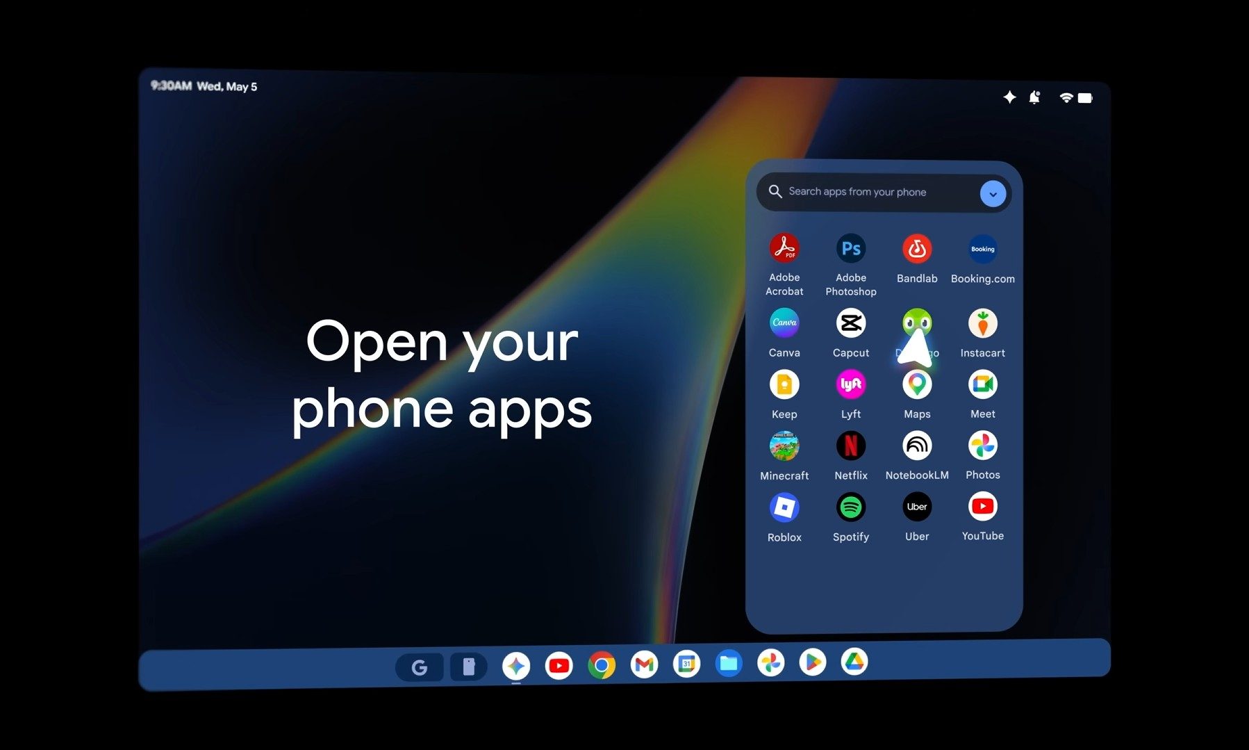 Googlebook vous permet d'ouvrir les applications téléphoniques de manière native