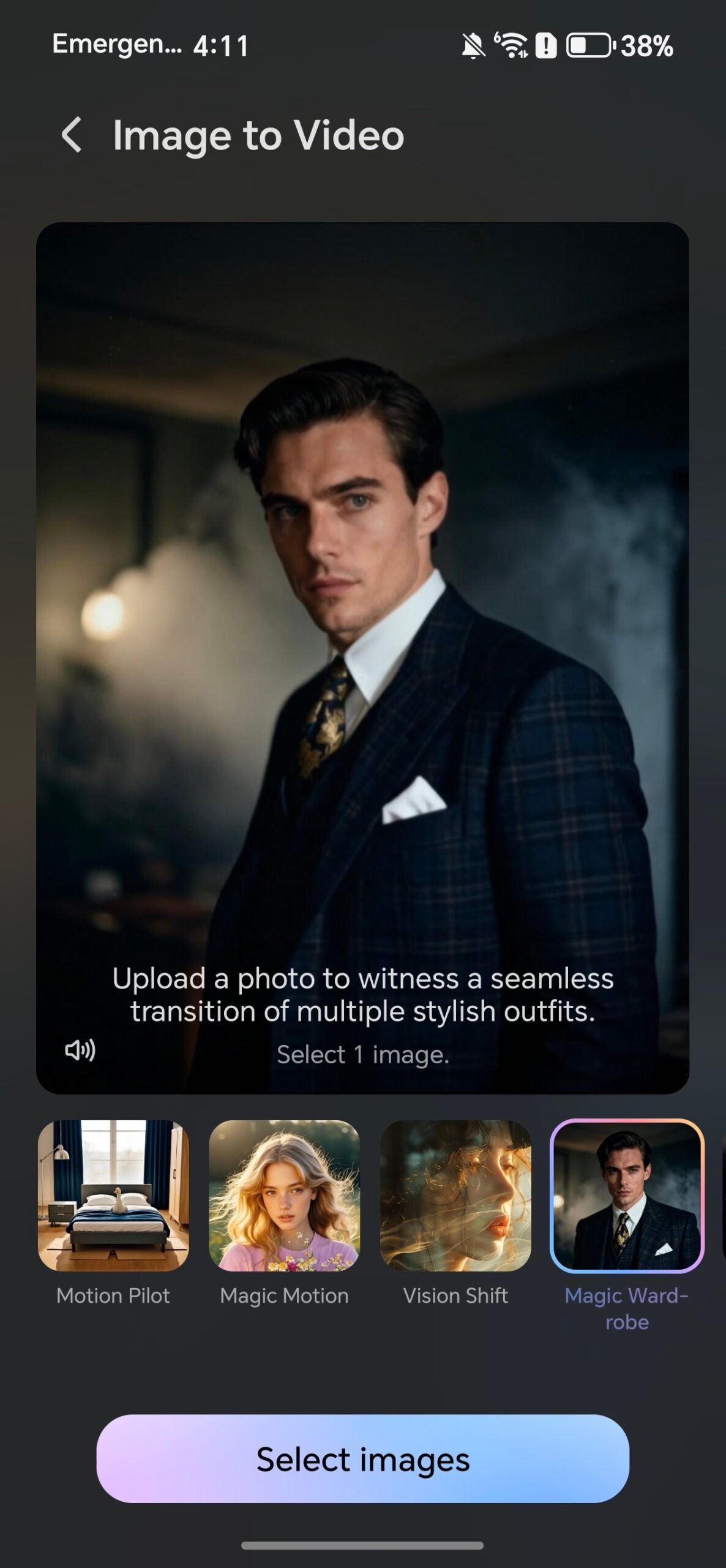 Capture d'écran Honor AI Image to Video 2.0