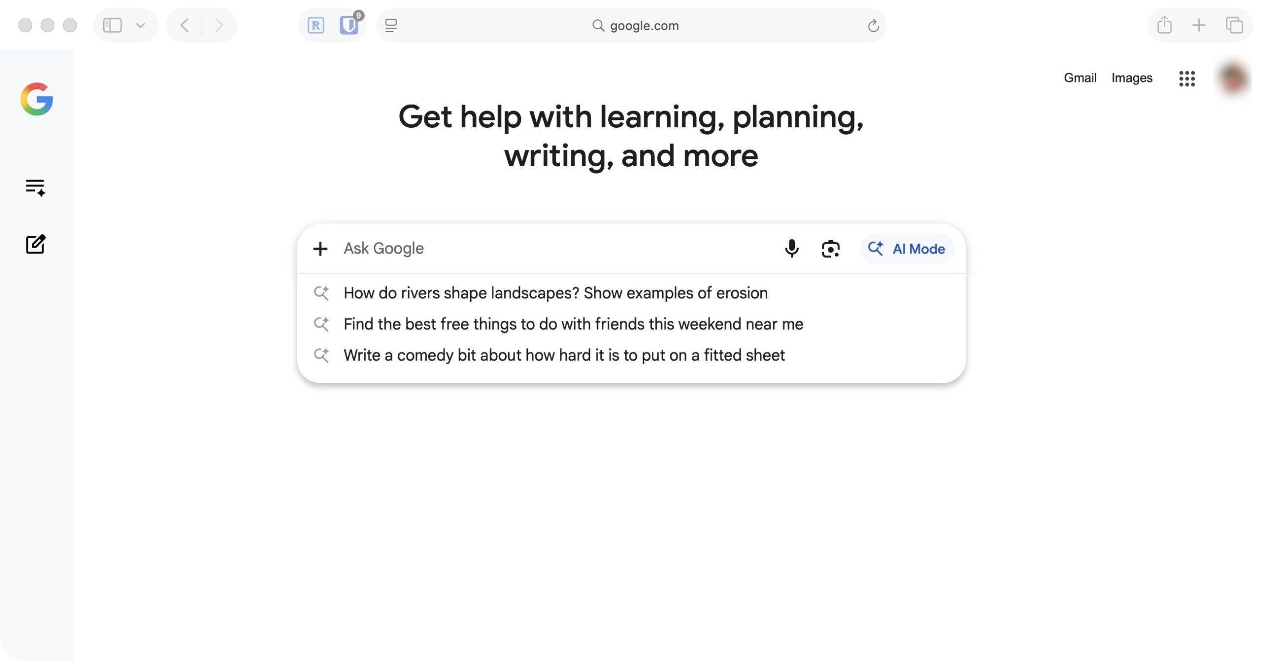 Capture d'écran de la recherche Google AI