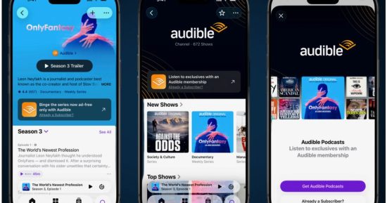 Vous pouvez désormais diffuser les meilleurs podcasts d'Audible directement depuis Apple Podcasts