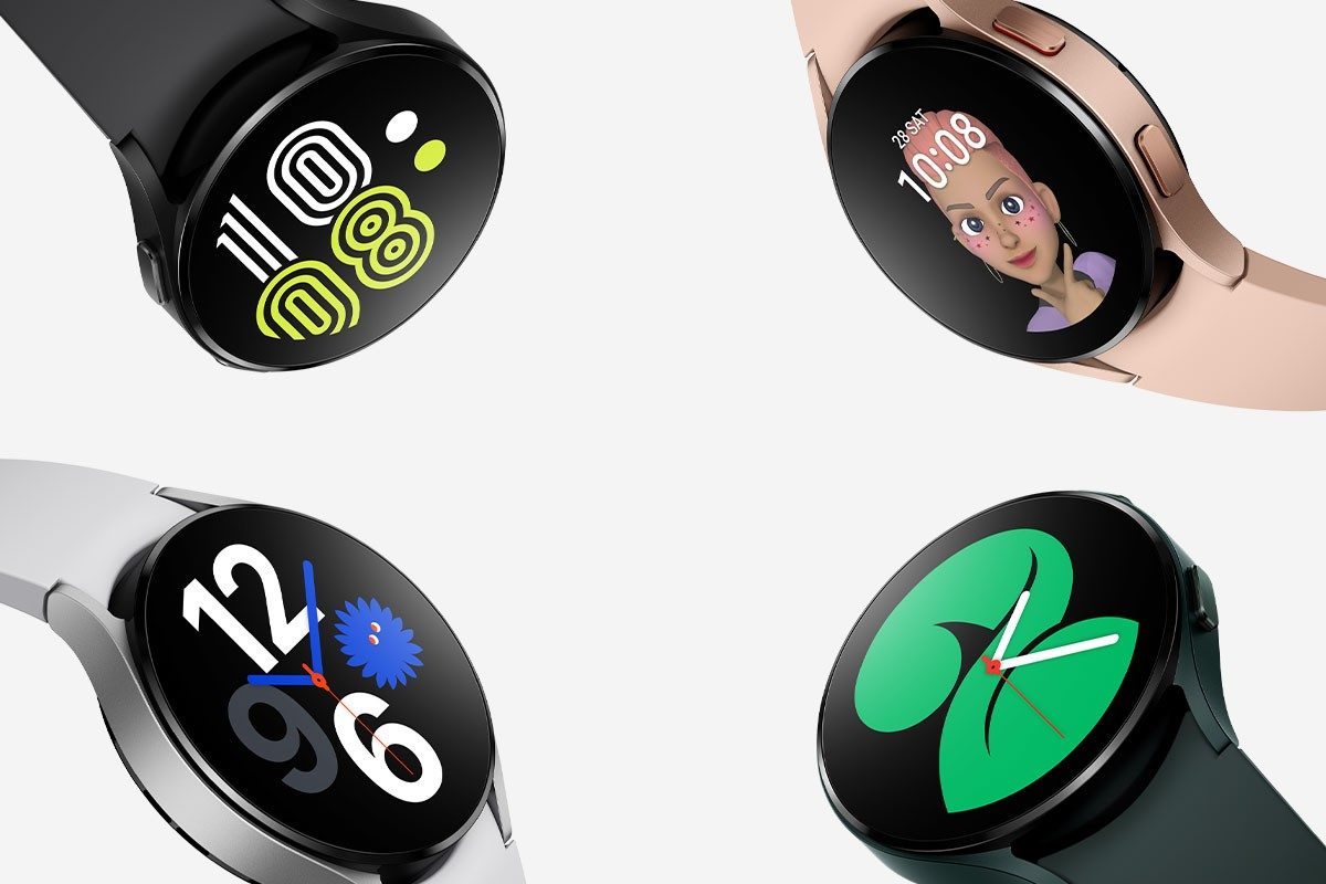Le Google WearOS propose la Samsung Galaxy Watch 4 dans différentes options de couleurs.