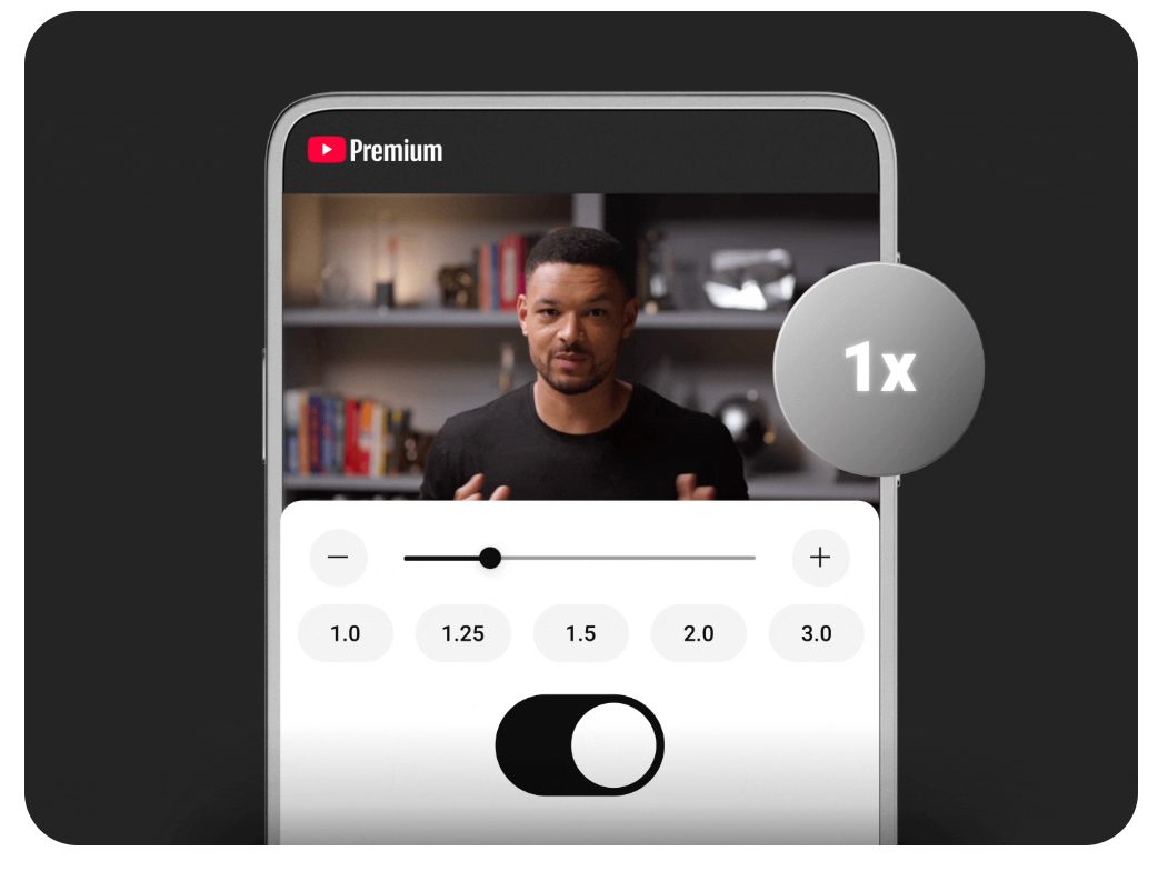 youtube-premium-podcast-feature-vitesse automatique