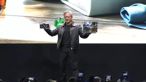 Le PDG de Nvidia présente le RTX 4060 Ti au Computex 2023.