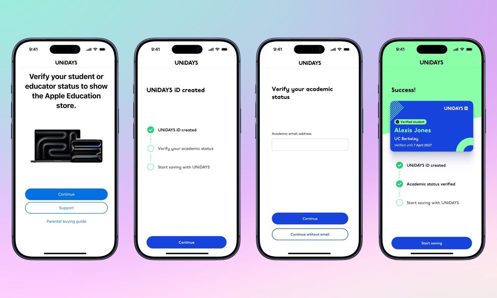 Processus de vérification de l’Apple Store Education.