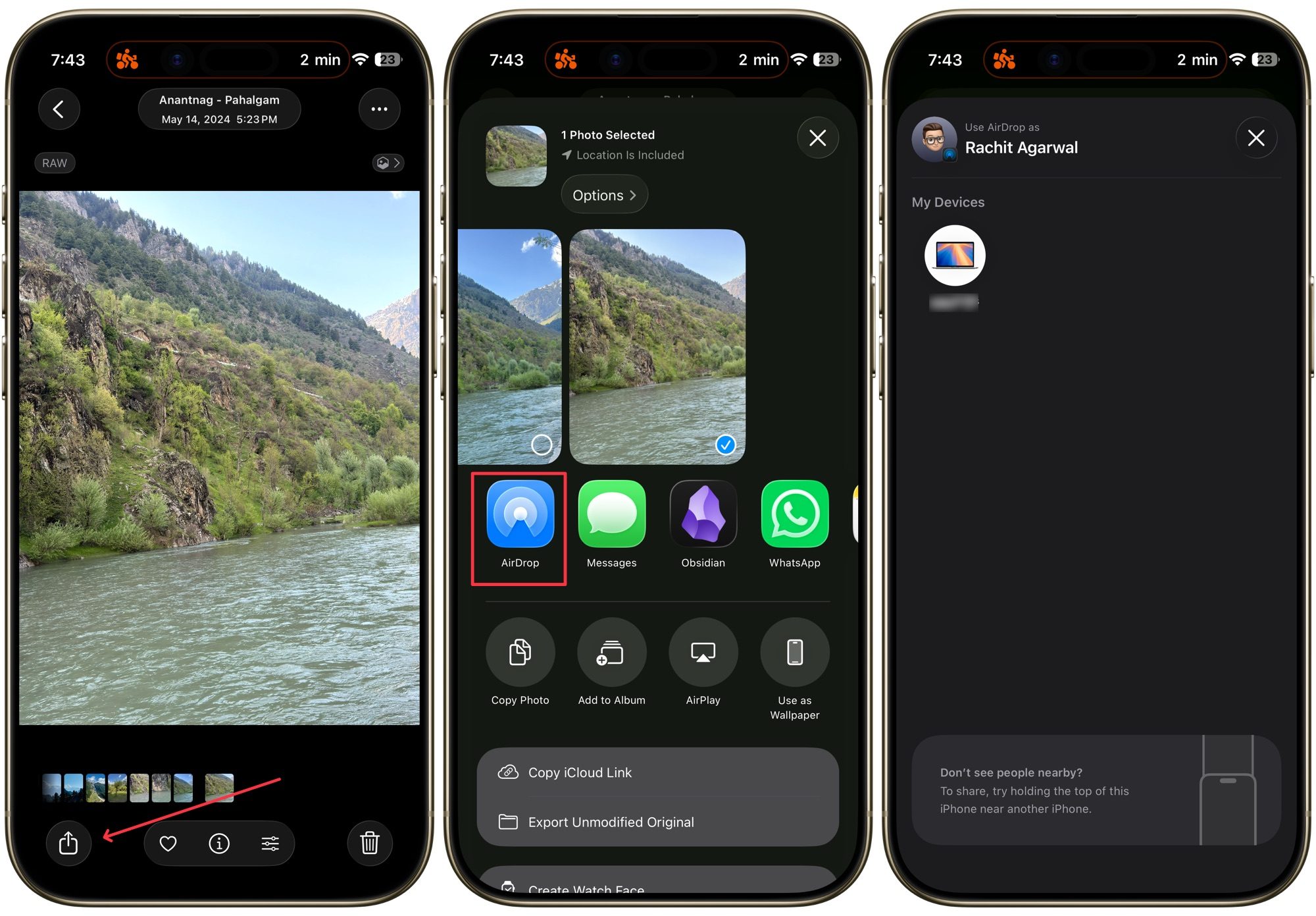 utiliser AirdDrop sur iPhone