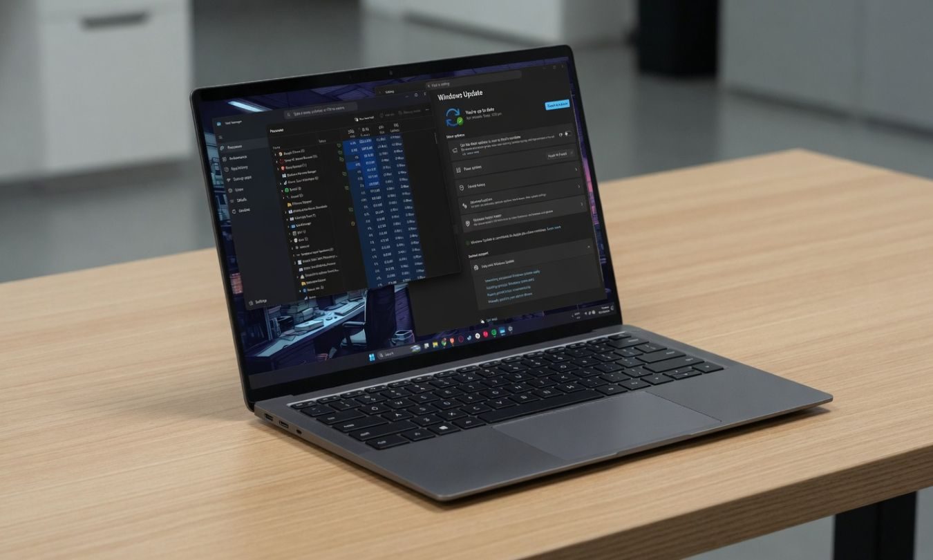 Ordinateur portable Windows 11 sur une table