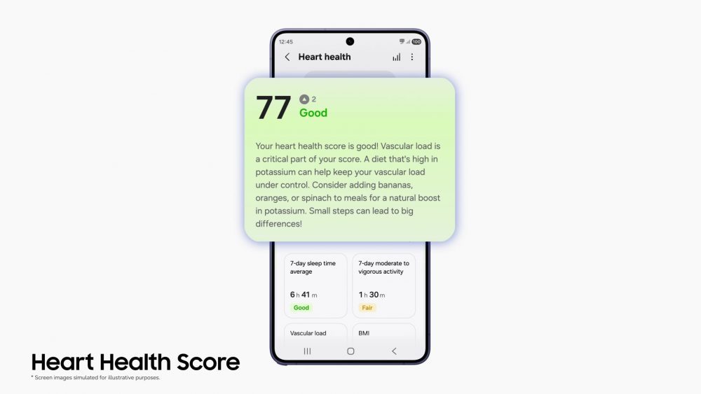 Score de santé cardiaque Samsung