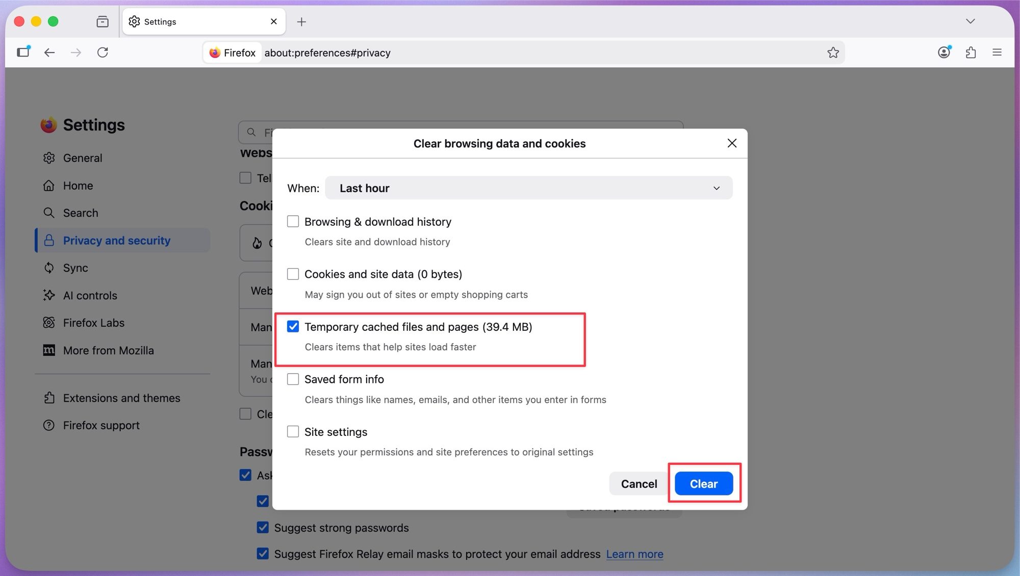Vider le cache de Firefox