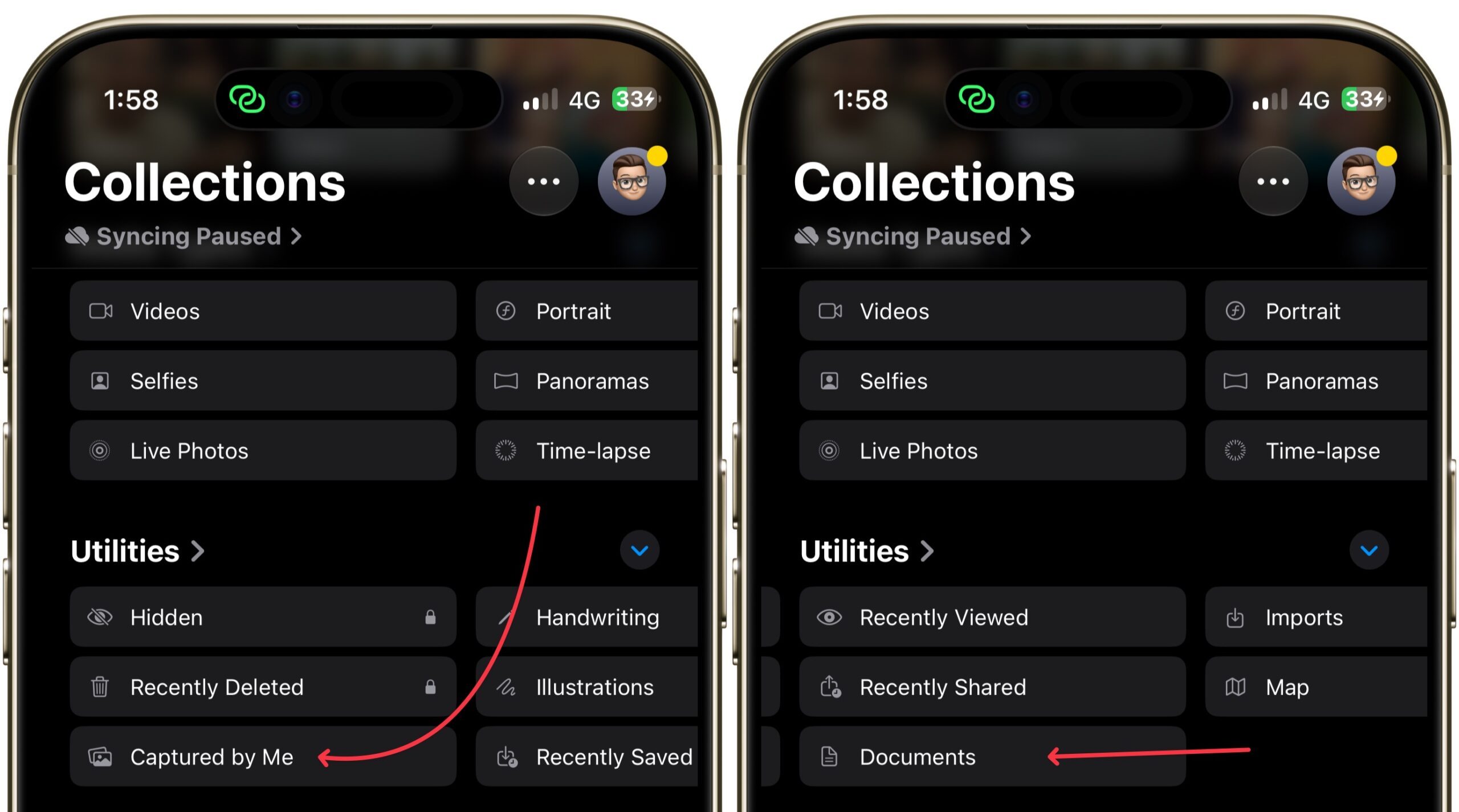 Nouveaux albums photo dans l'application Photos