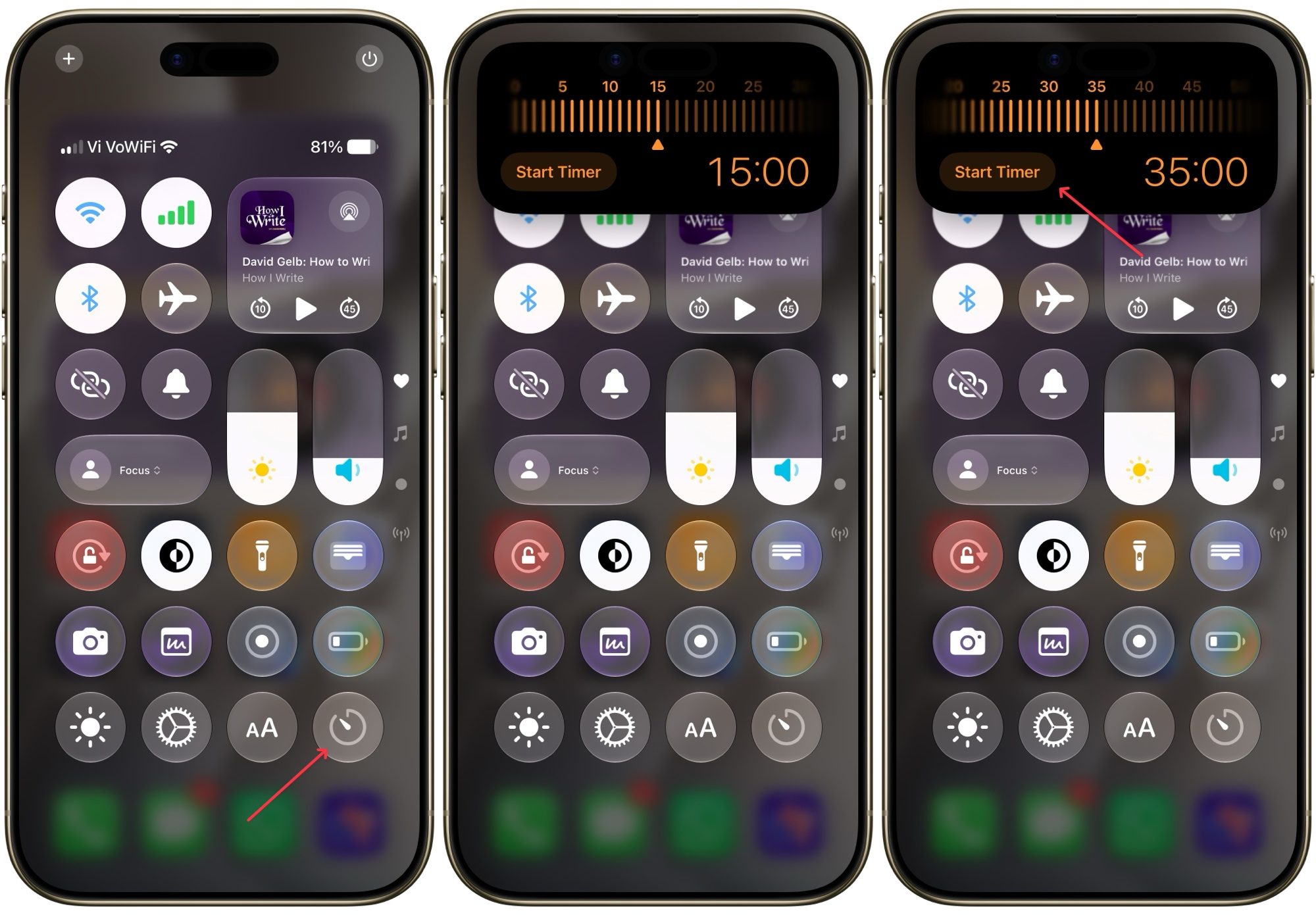 Nouvelle interface de minuterie dans iOS 27