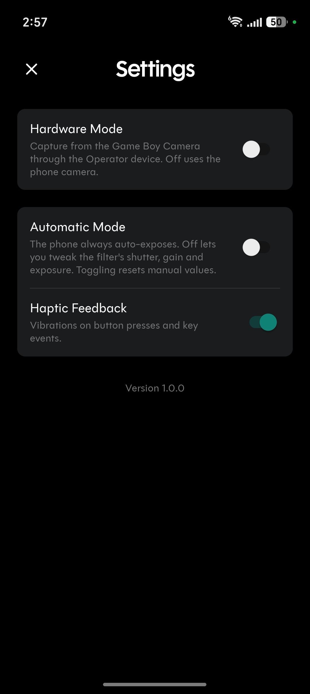 Capture d'écran de l'application Caméra Flashback