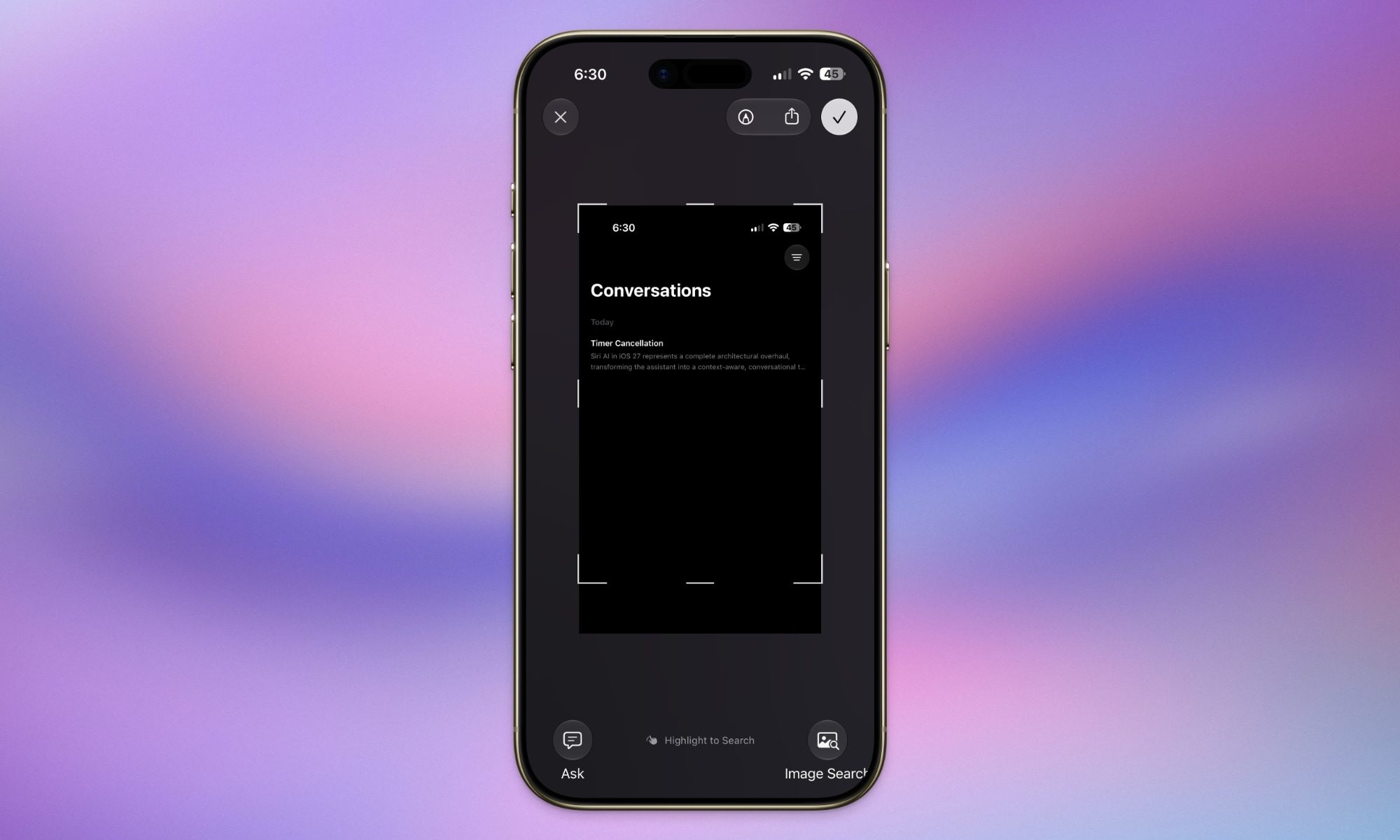 outil de recadrage sur iPhone