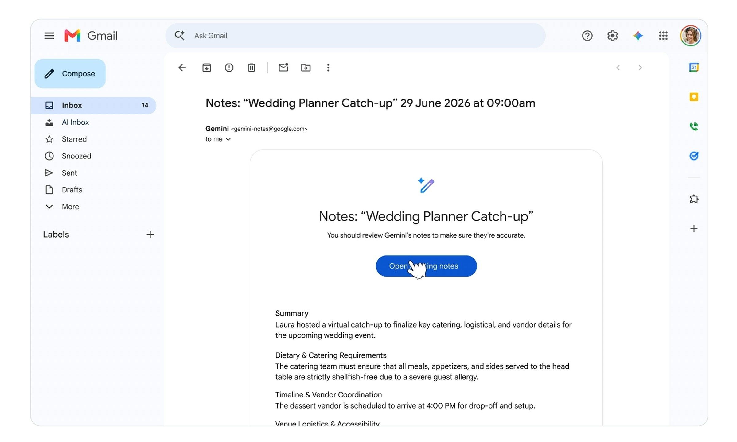 Google Meet Take Notes for me Gemini envoie des résumés par e-mail