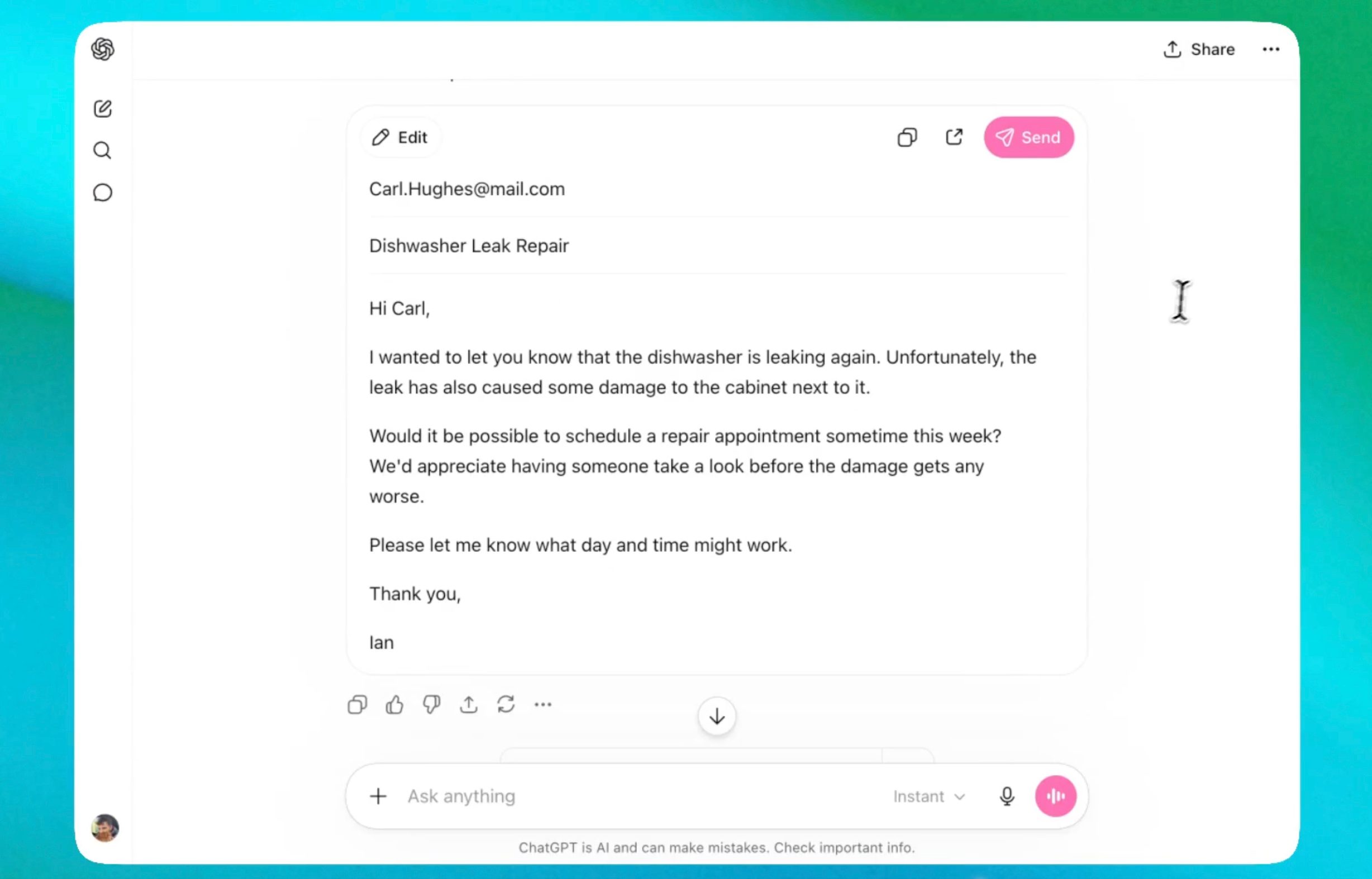 chatgpt-envoyer-des-e-mails-directement-à partir du Web