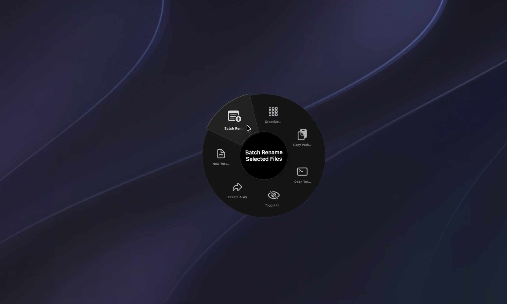Menu radial pour le Finder