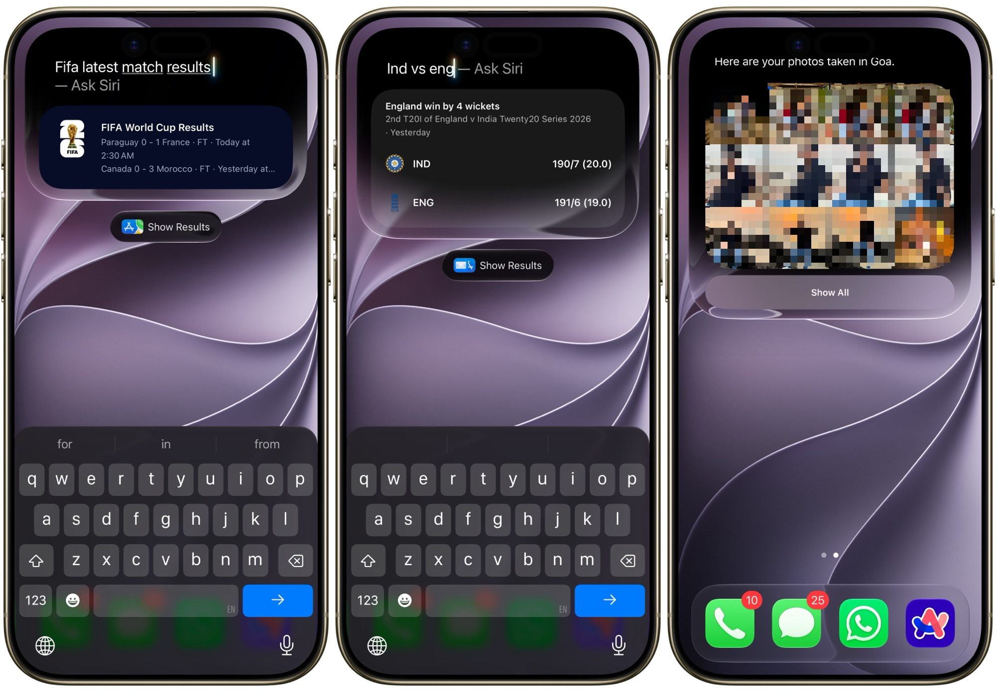Siri AI effectue des recherches