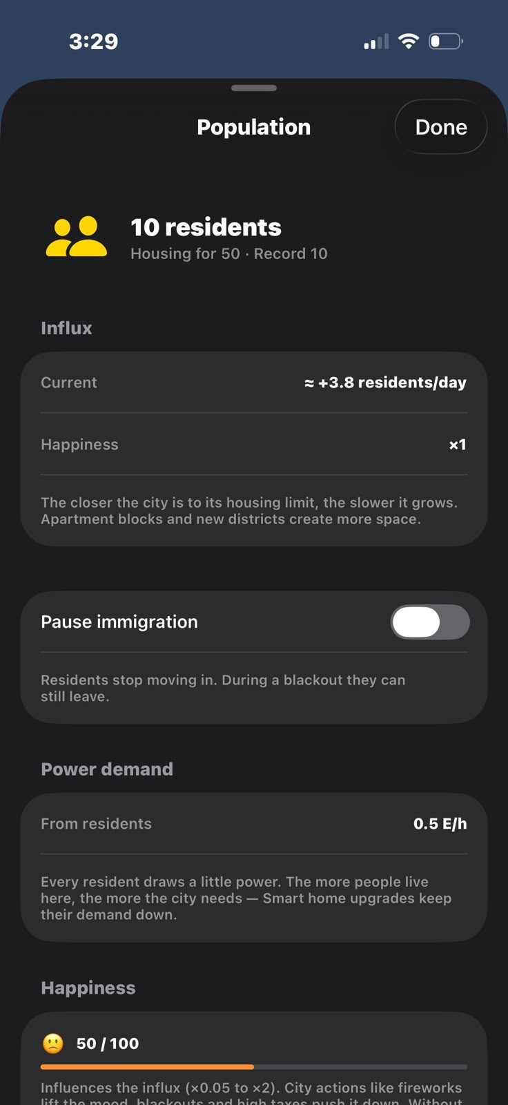 Capture d'écran de l'application LightsOn